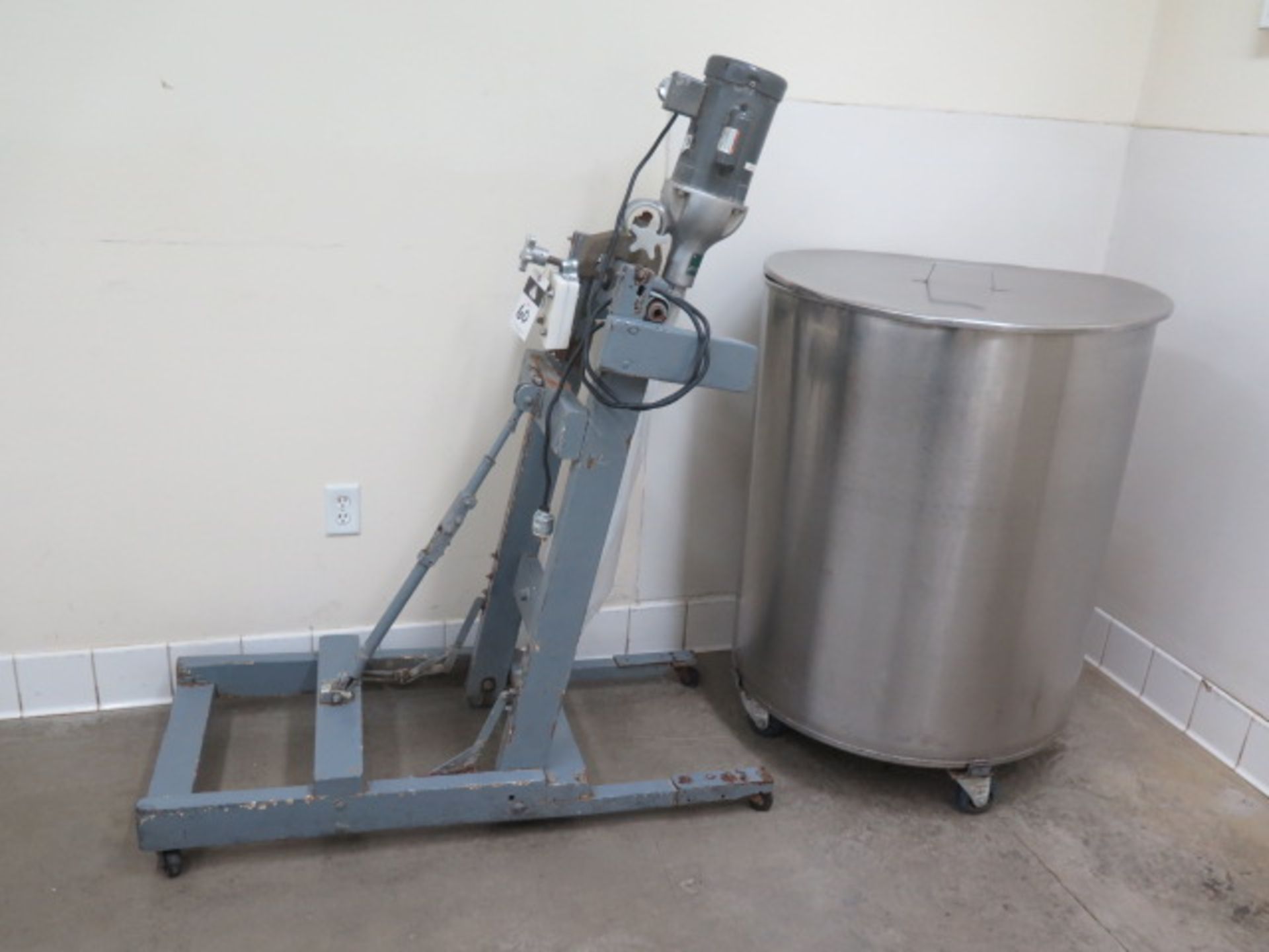 Mix-Mor Industrial Mixer w/ 300 Gallon Stainless Steel Mixing Tank and Stand (SOLD AS-IS - NO