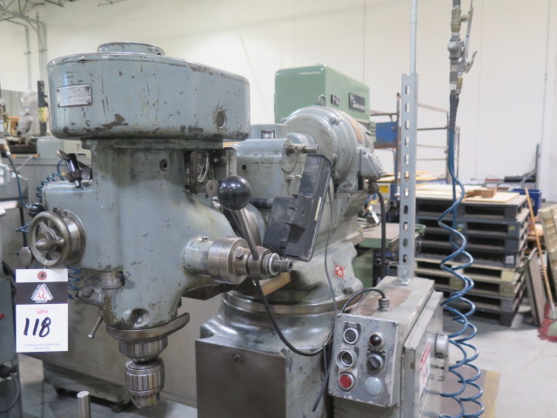 Tree 2VG Vertical ill s/n 6582 w/ Colleted Spindle, Power Feeds, 10 1/2" x 48" Table (SOLD AS-IS - - Image 4 of 7