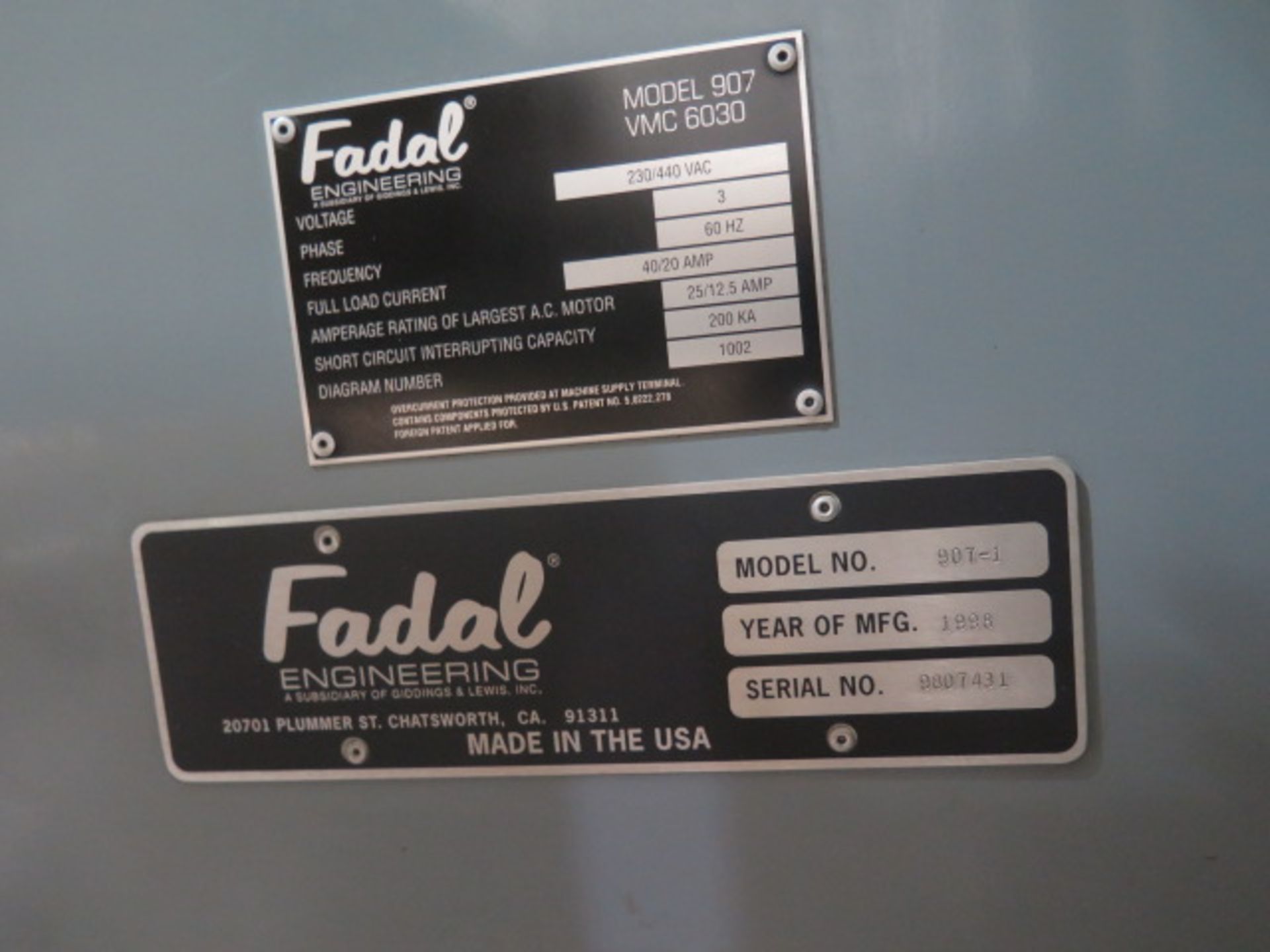 1998 Fadal VMC6030 4-Axis CNC Vertical Machining Center s/n 9807431 w/ Fadal CNC88HS, SOLD AS IS - Image 13 of 14