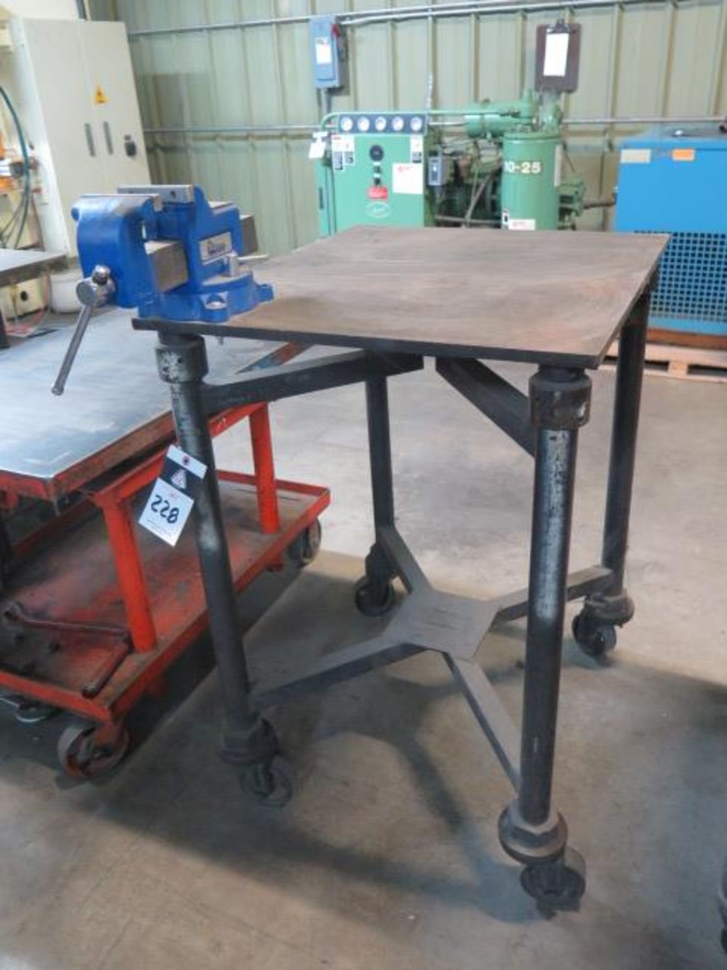 24" x 28" Rolling Steel Table w/ Bench Vise (SOLD AS-IS - NO WARRANTY) - Image 2 of 5