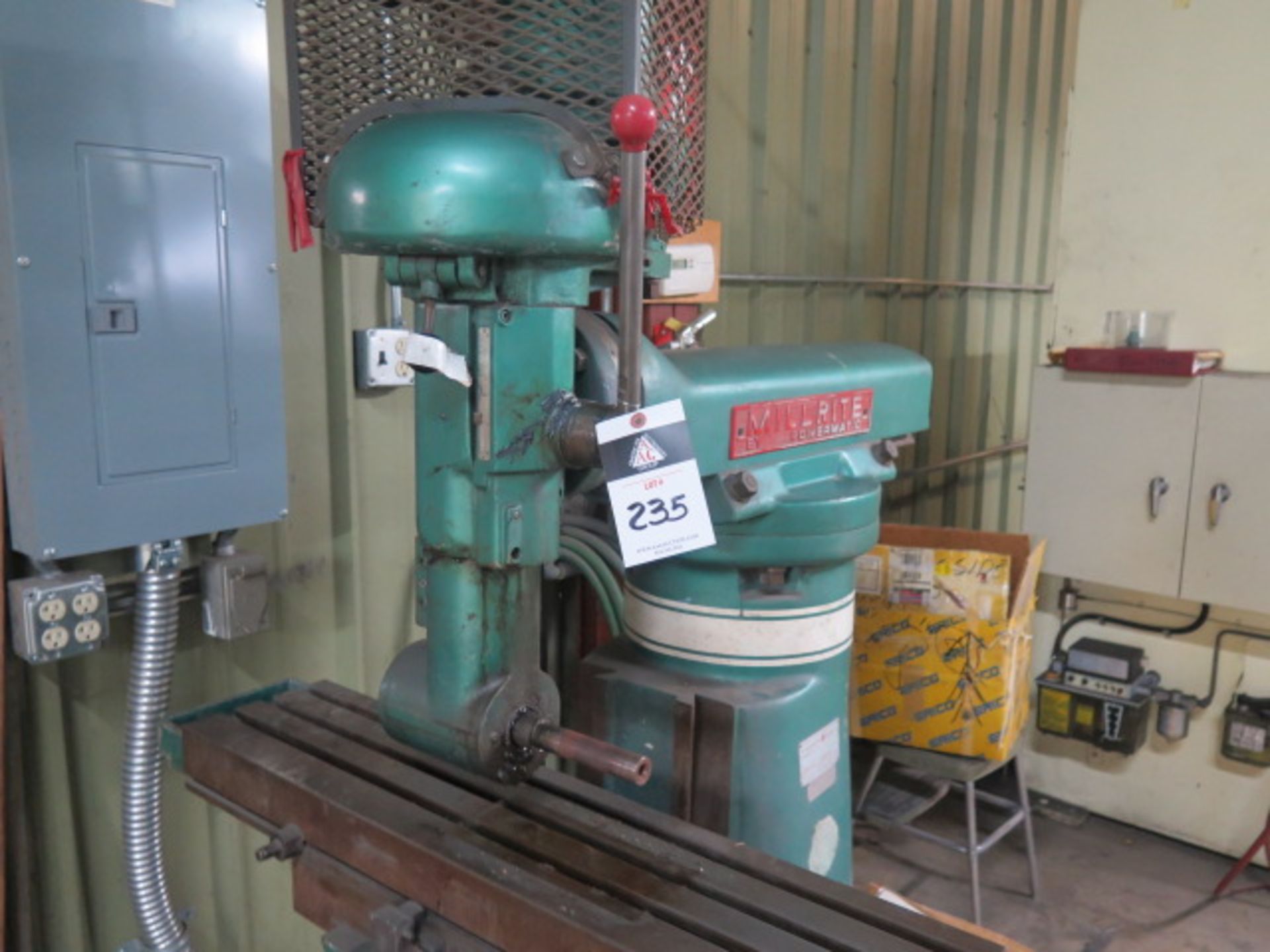 Powermatic Millrite Vertical Mill w/ 90 Degree Milling Head, Power Feed, 8" x 36" Table SOLD AS IS - Image 3 of 7