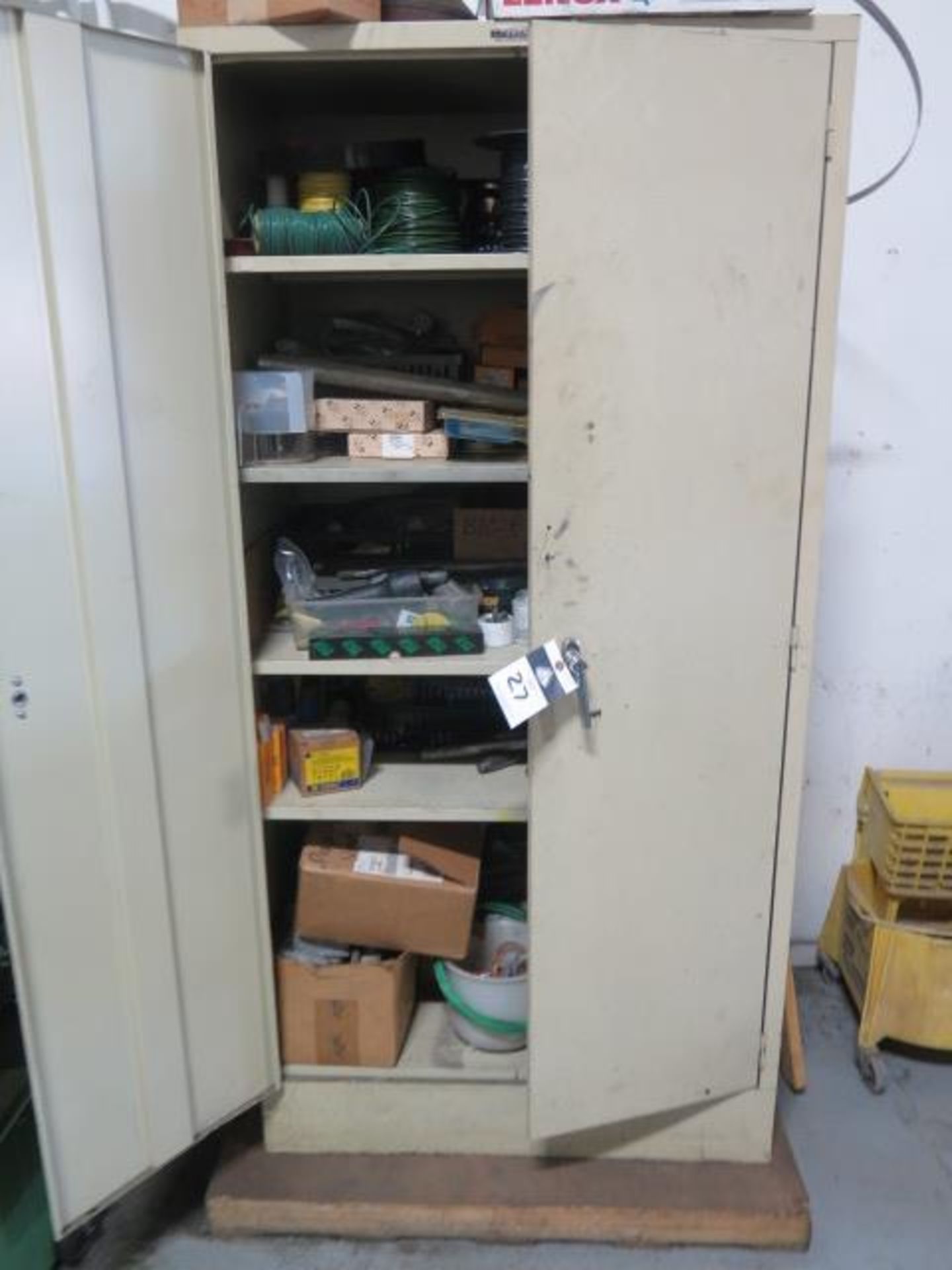 Storage Cabinet w/ Misc Electrical Supplies (SOLD AS-IS - NO WARRANTY)