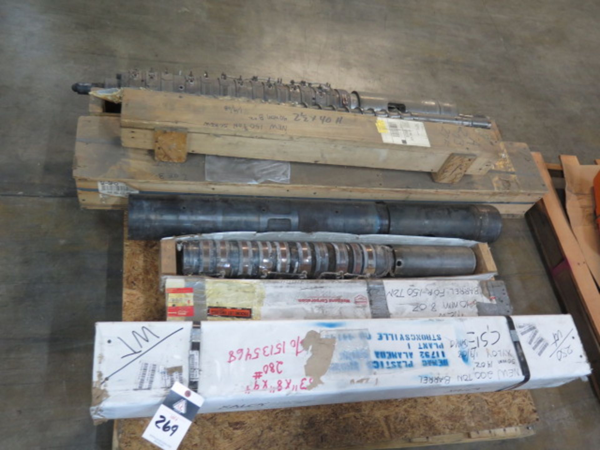 Injection Molder Barrels and Screws (NEW AND USED) (SOLD AS-IS - NO WARRANTY)