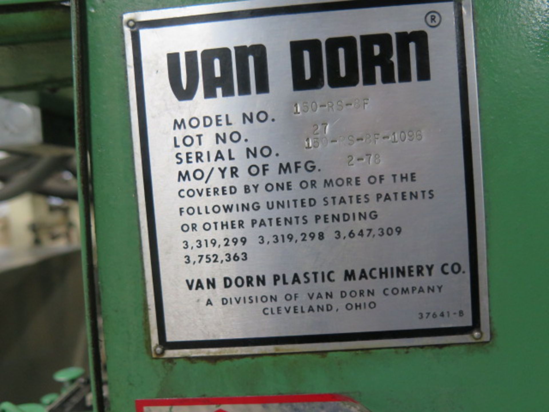 Van Dorn 150-RS-8F 150-Ton Plastic Injection Molding s/n 1096 w/ Van Dorn Controls, SOLD AS IS - Image 13 of 13