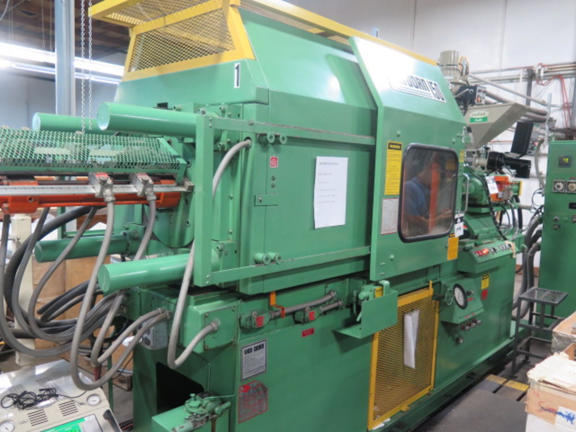 Van Dorn 150-RS-8F 150-Ton Plastic Injection Molding s/n 1096 w/ Van Dorn Controls, SOLD AS IS