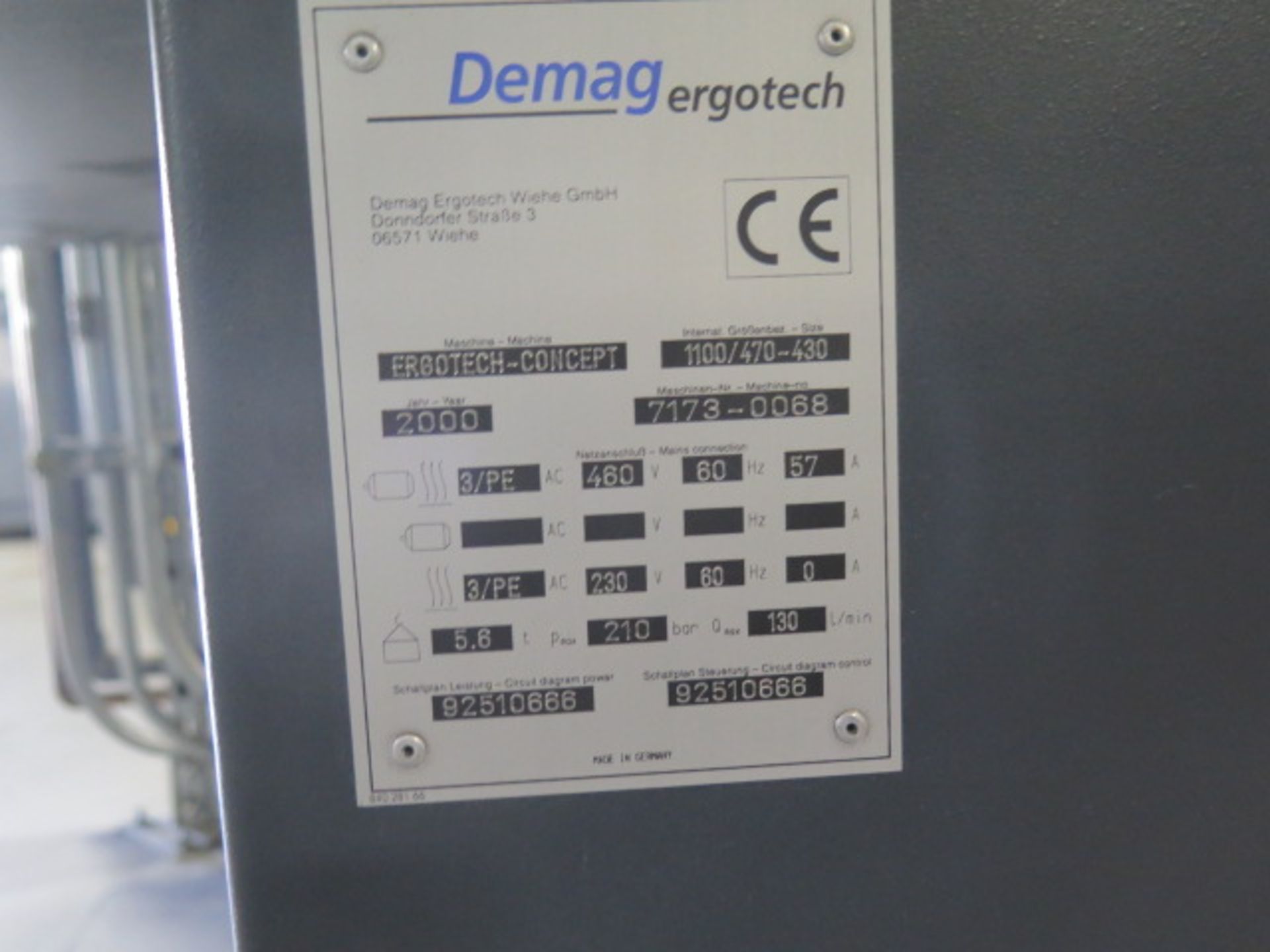 2000 Demag Ergotech Concept 1100/470-430 110-Ton Plastic Injection Molding s/n 7173-0068, SOLD AS IS - Image 16 of 16