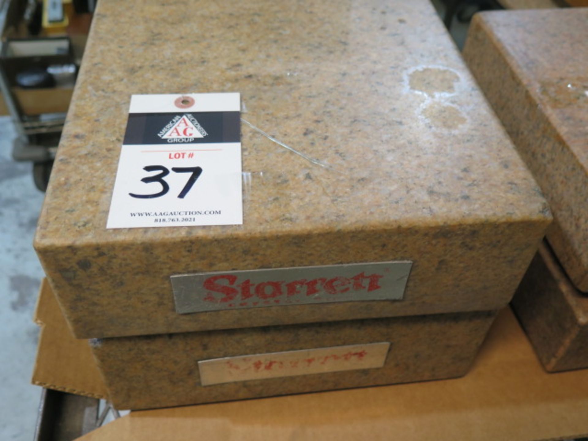 Starrett Crystal Pink 12" x 12" x 4" Granite Surface Plates (2) (NO STAND) (SOLD AS-IS - NO