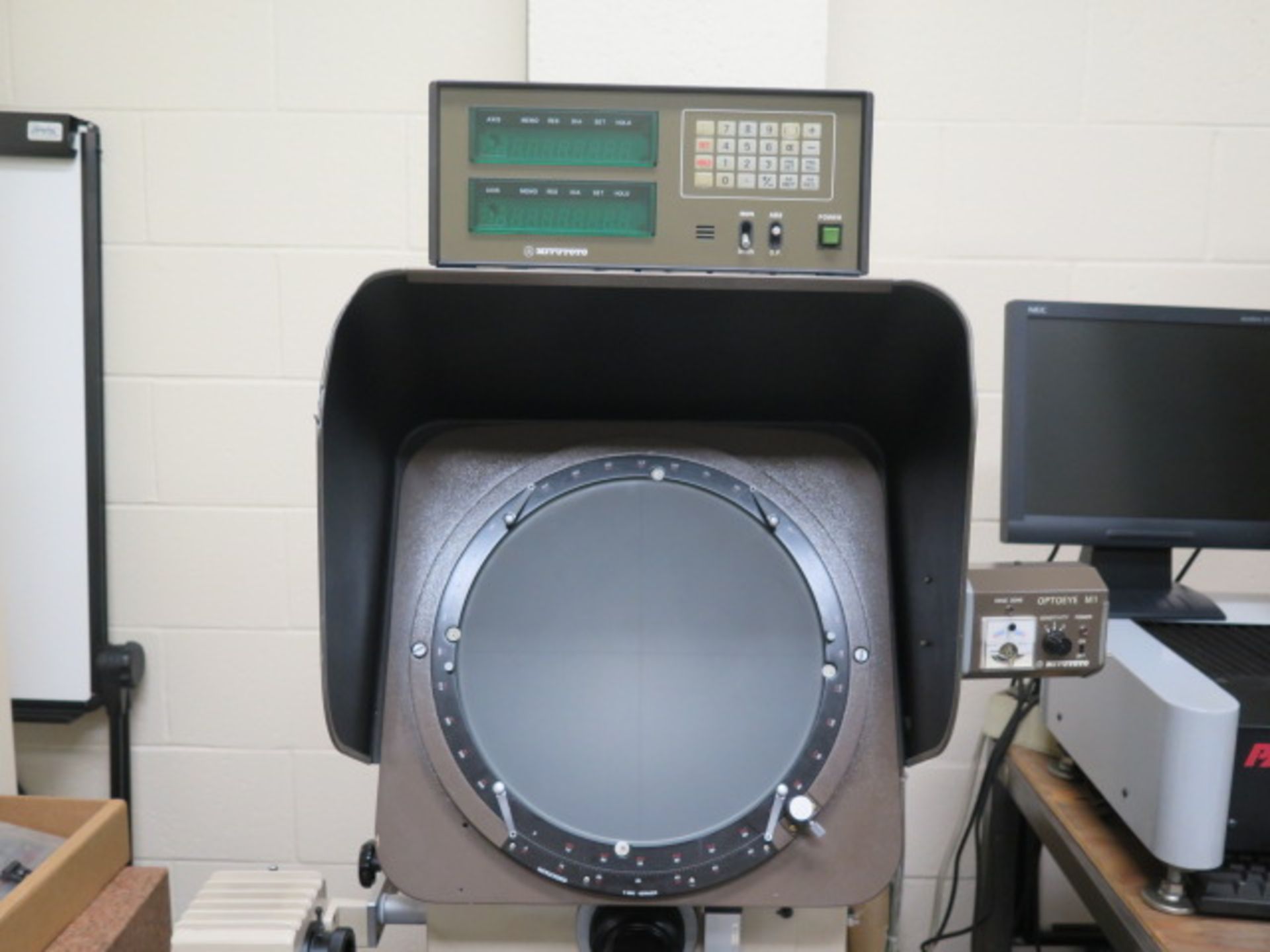 Mitutoyo PH-350 13” Optical Comparator s/n 60093 w/ Mitutoyo DRO, Mitutoyo M1 Edge Zone, SOLD AS IS - Image 4 of 18