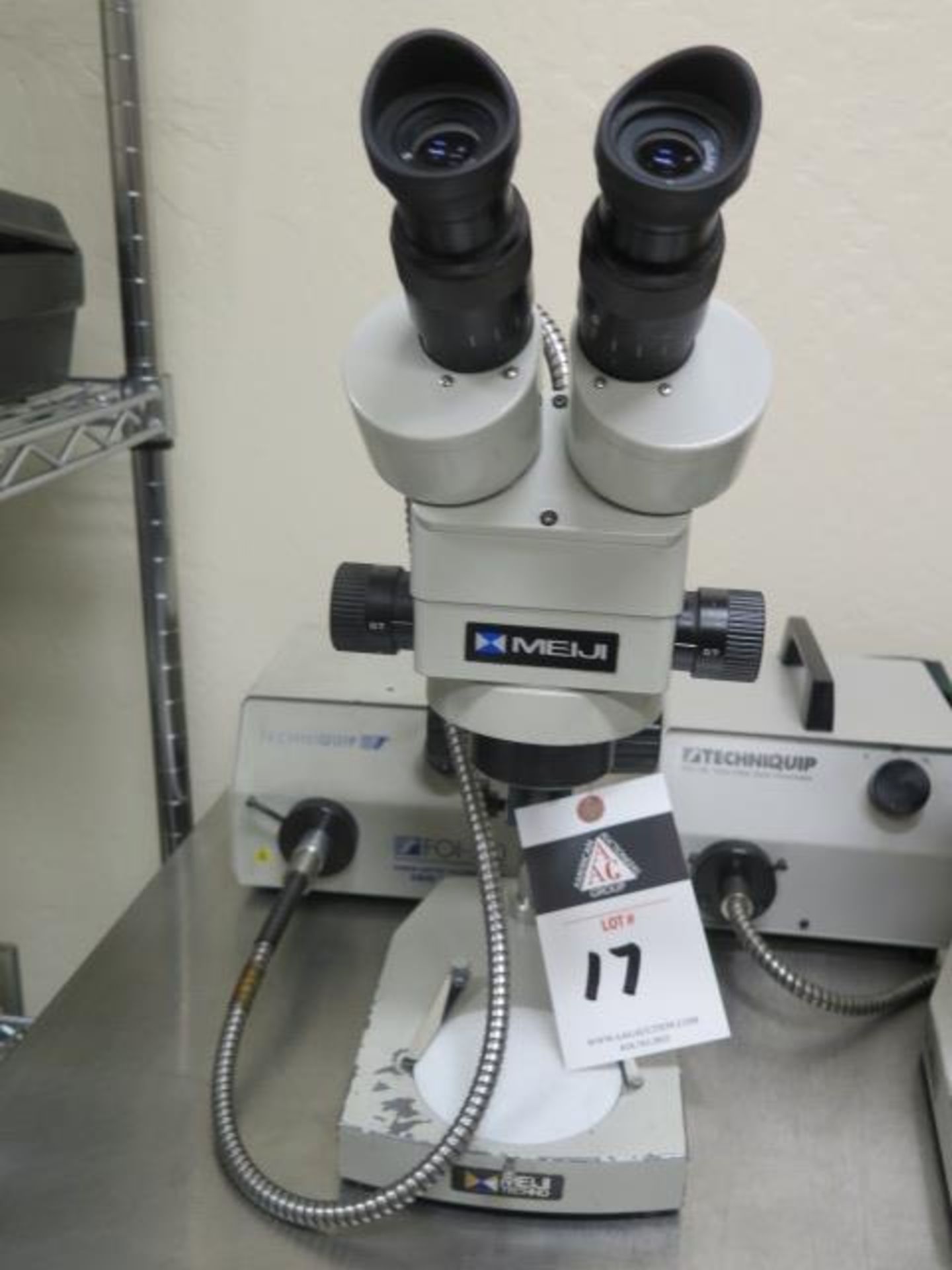 Meiji Stereo Microscope w/ Light Source (SOLD AS-IS - NO WARRANTY)