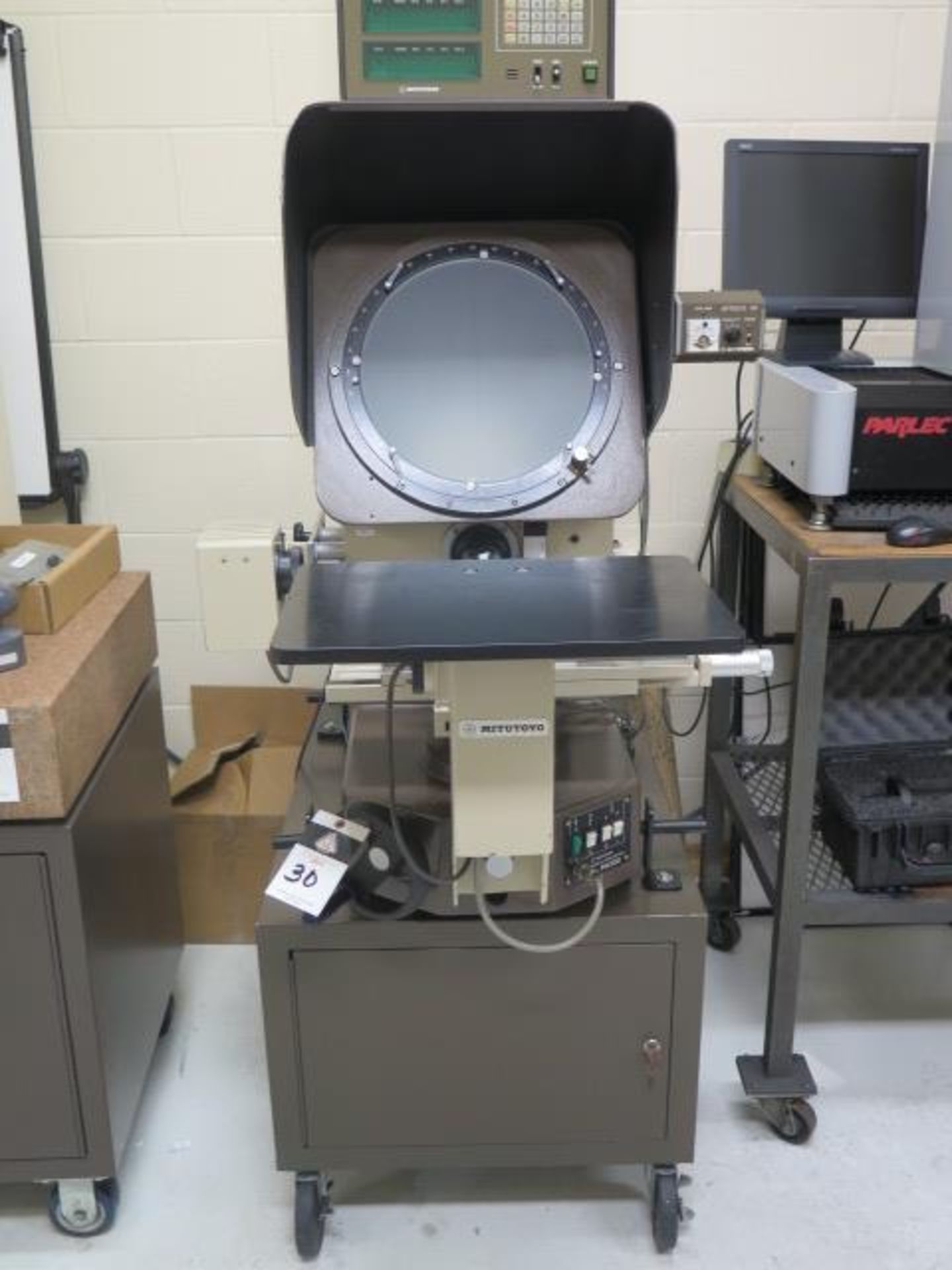 Mitutoyo PH-350 13” Optical Comparator s/n 60093 w/ Mitutoyo DRO, Mitutoyo M1 Edge Zone, SOLD AS IS