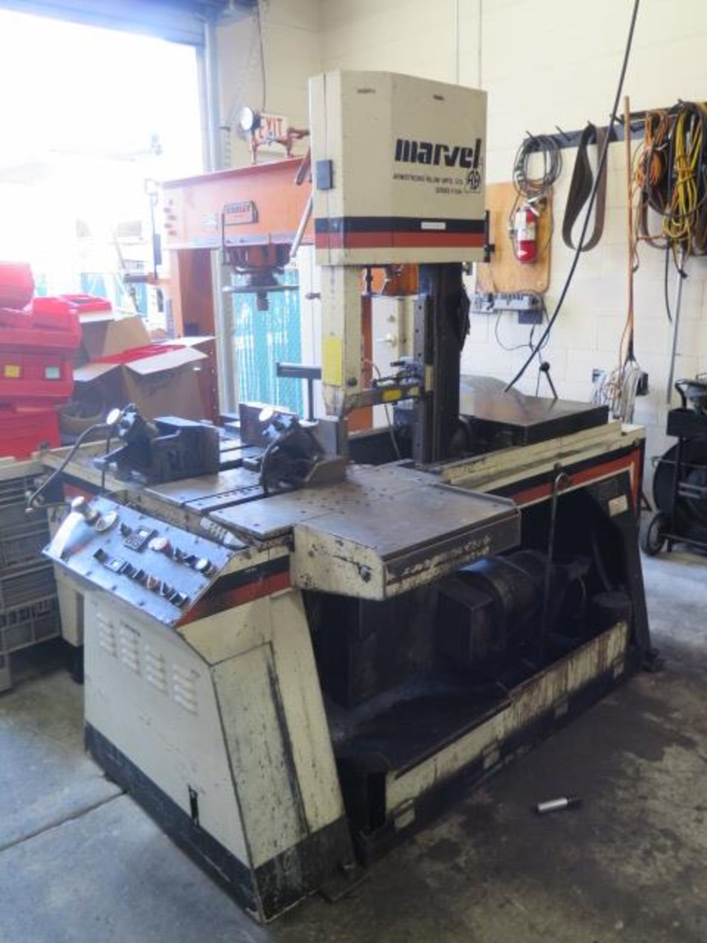 Marvel mdl. V10A2 Vertical Band Saw s/n 170010-W w/ Hydrailic Clamping,Coolamt, Conveyor, SOLD AS IS - Image 2 of 14