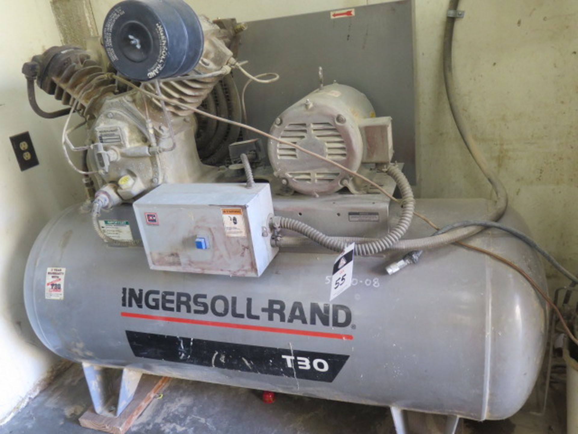 Ingersoll Rand T30 10/7.5Hp Horizontal Air Compressor w/ 2-Stage Pump, 80 Gallon SOLD AS IS - Image 2 of 7