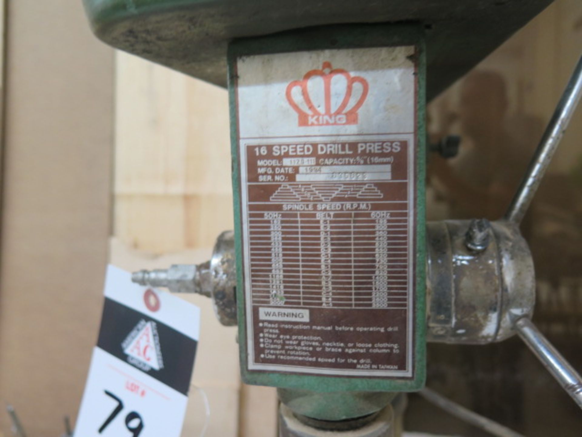 King 16-Speed Pecestal Drill Press (SOLD AS-IS - NO WARRANTY) - Image 7 of 7