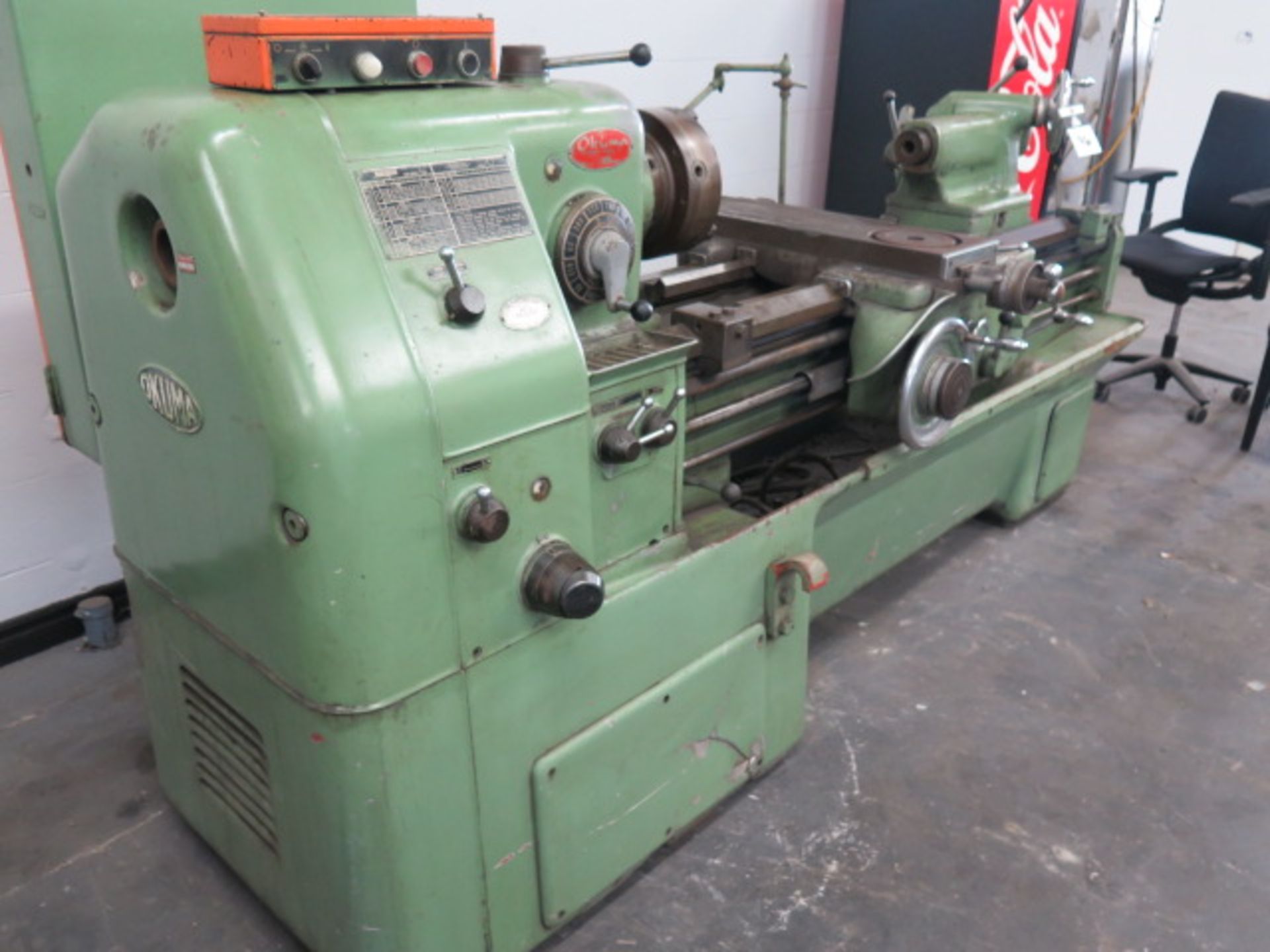 Okuma type LS Gap Bed Lathe (MISSING CROSS SLIDE ASSEMBLY) s/n 4707-3896 w/ SOLD AS IS - Image 3 of 13