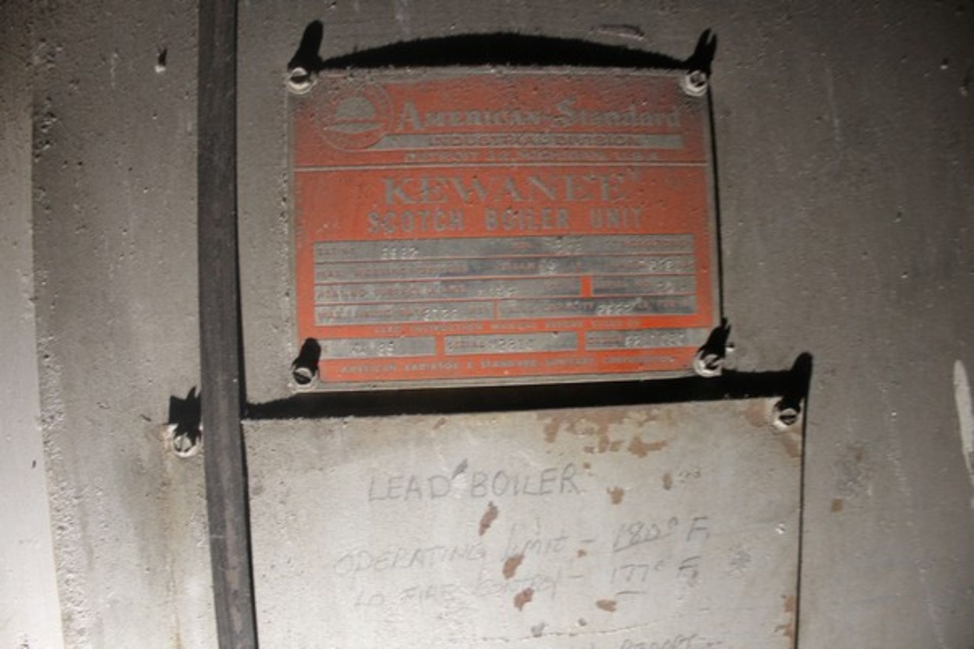 KEWANNE BOILER, S/N M2815, SIZE KX-85, 75PSI, RATING 6982 - Image 3 of 5