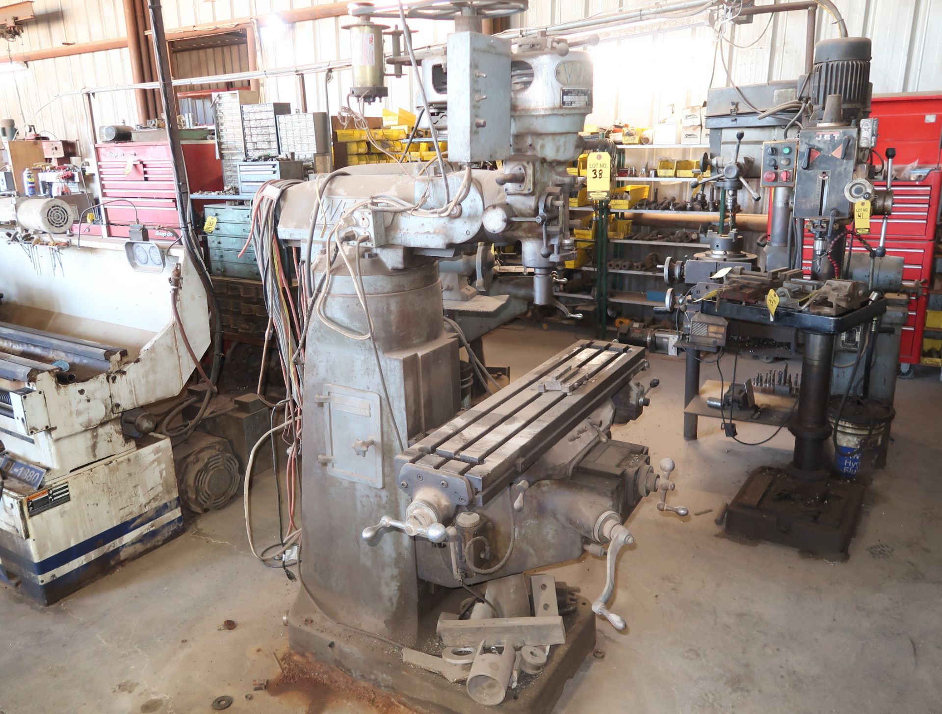 WEBB VERTICAL MILL W/POWER FEED ON TABLE - Image 2 of 2