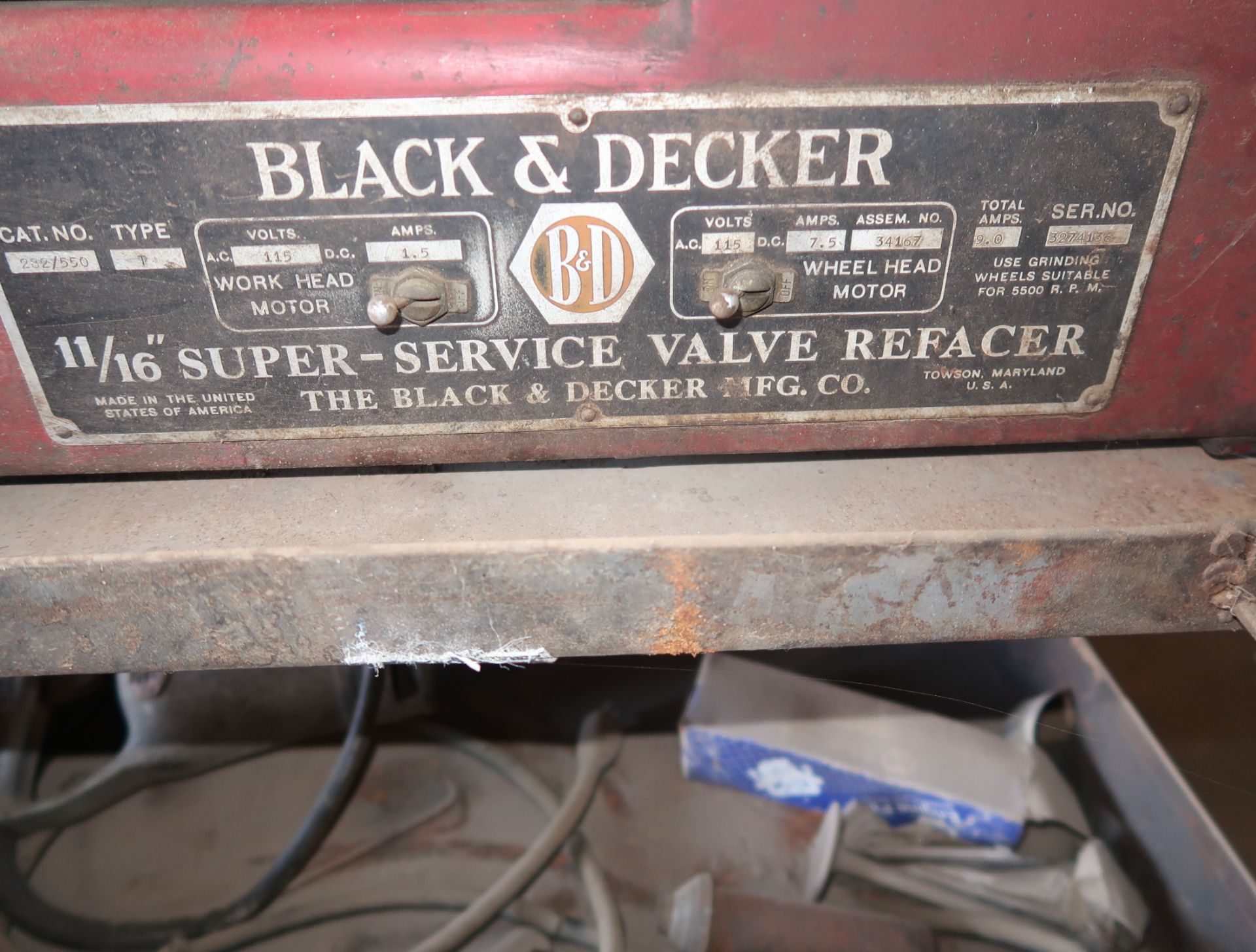 BLACK & DECKER 11/16" VALVE REFACER W/ CART - Image 2 of 2