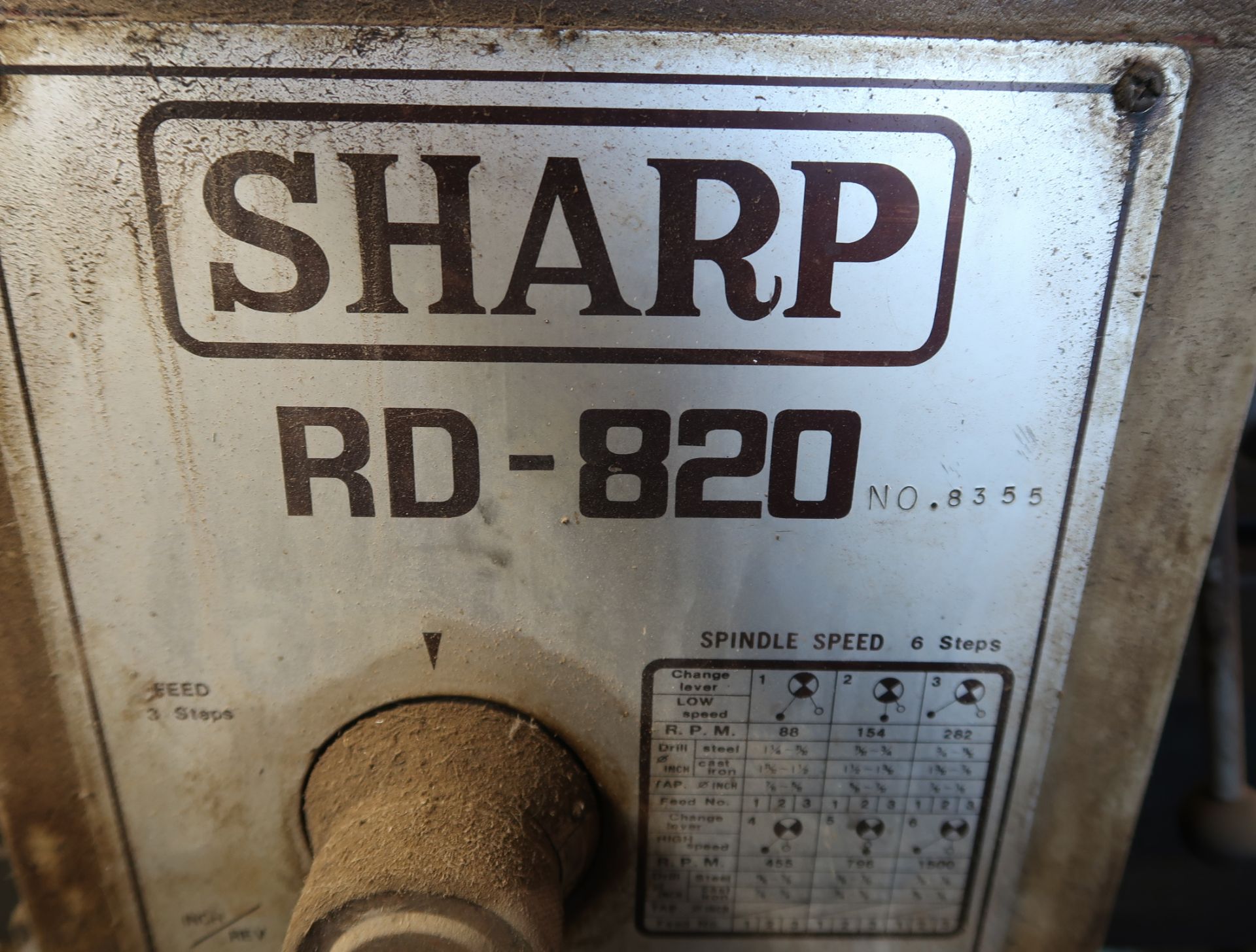 SHARP RD-820 RADIAL DRILL SN. 8355 - Image 2 of 2