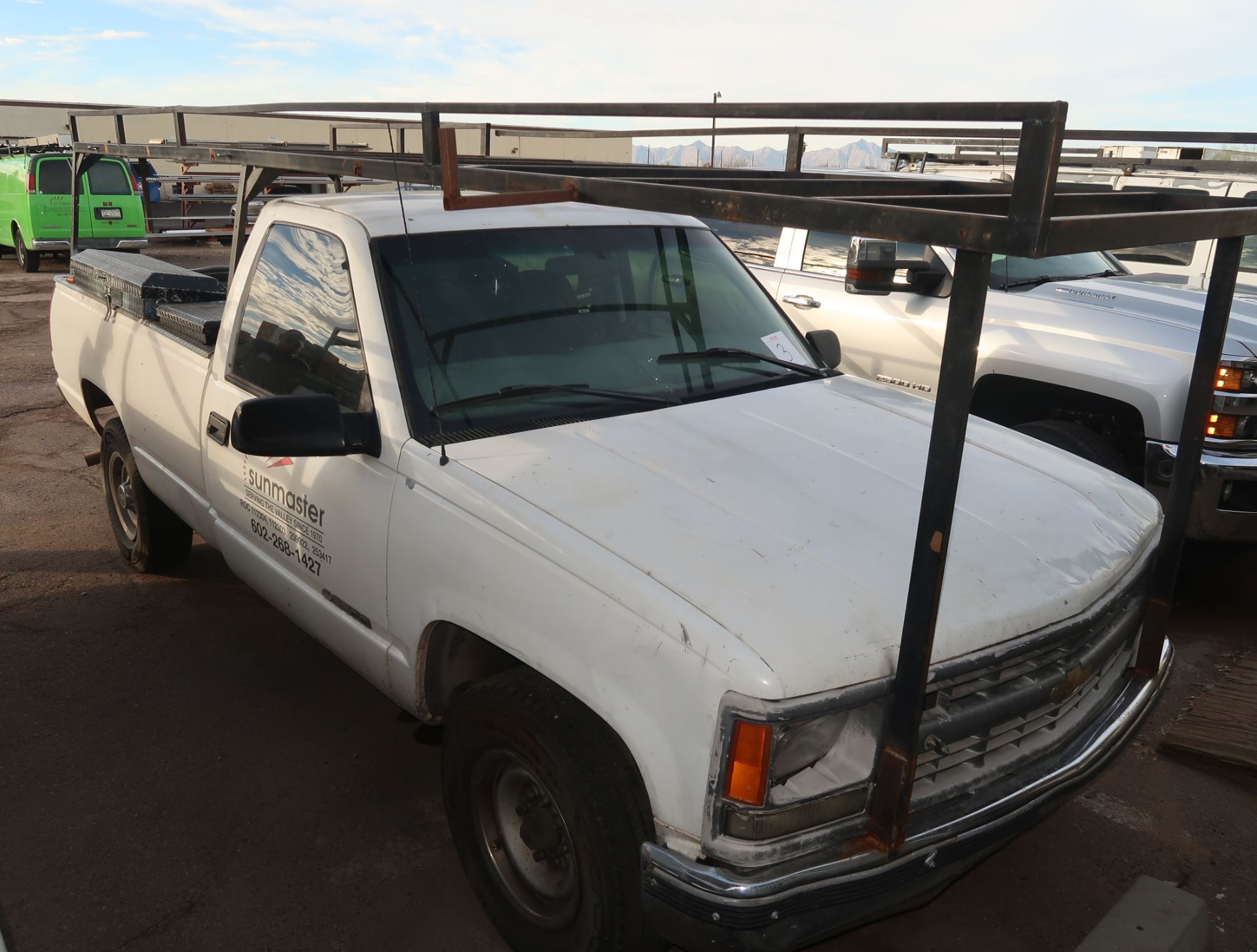 2000 CHEVY UTILITY TRUCK W/ STORAGE BOXES & RACK MI:149,983 WIN: 1GCGC24R7YR155209 - Image 4 of 6