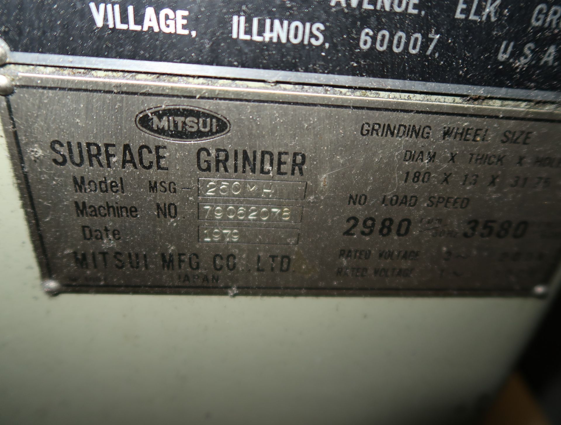 MITSUI SURFACE GRINDER W/ MINATRON MAGNETIC CHUCK CONTROL 8"X18" MDL. 250MH SN. 79062078 - Image 3 of 3