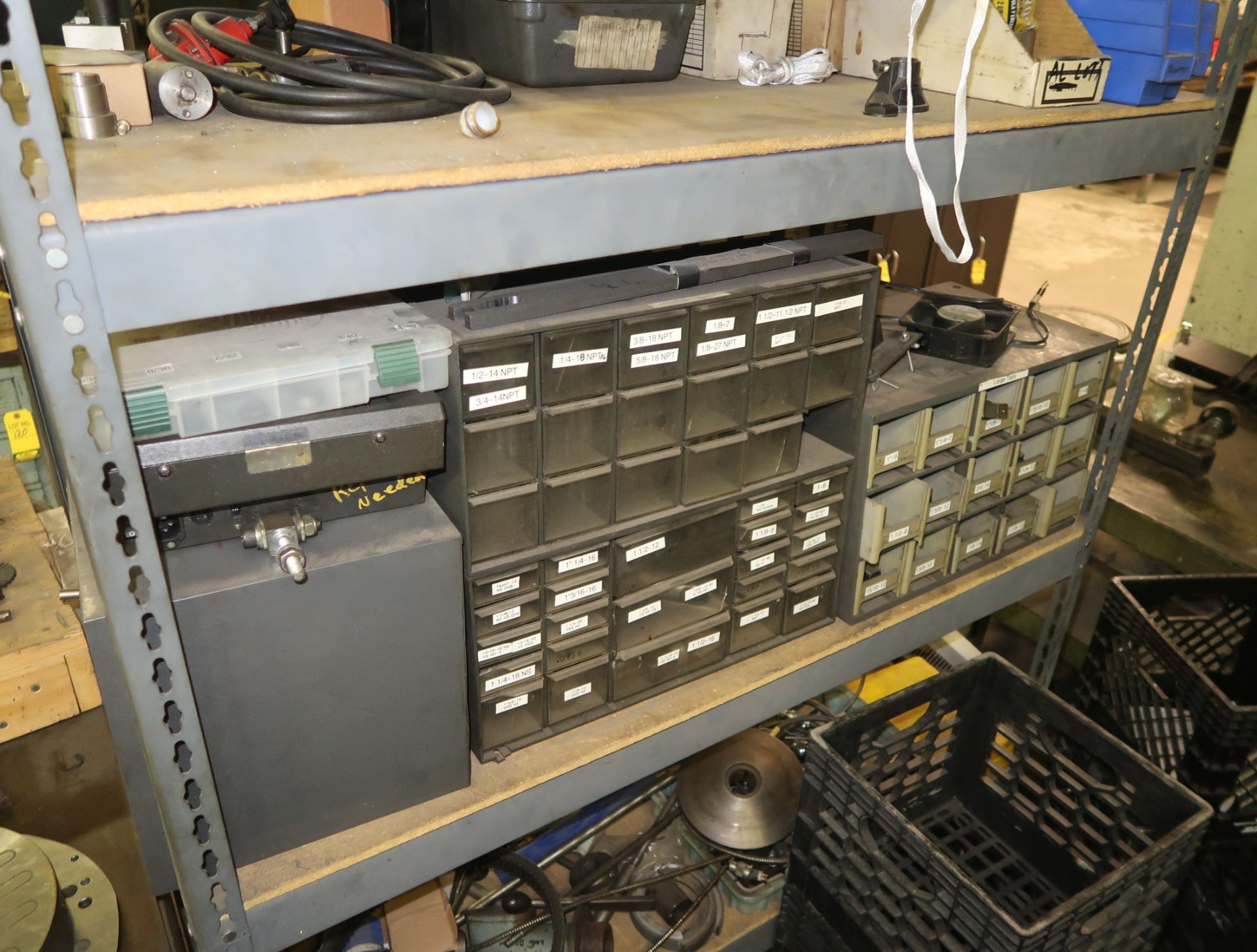 LOT; RACK W/ CONTENTS; ASST REAMERS, O-RINGS, MISC PARTS, TAPPING HANDLES - Image 3 of 3