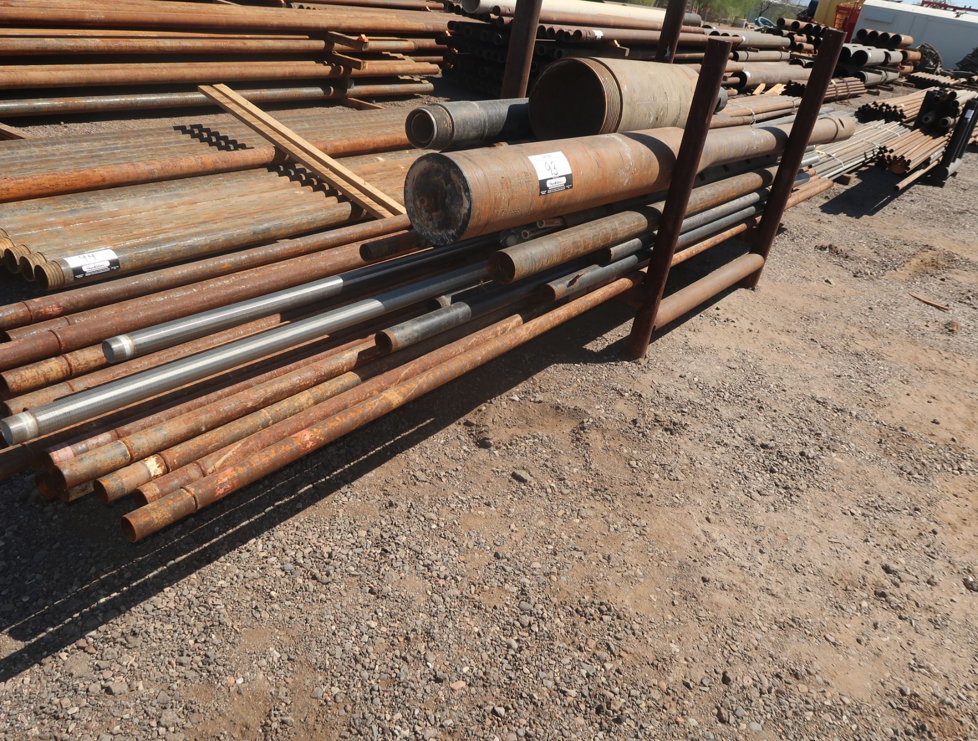 LOT ASST. REVERSE TRANSITION ROD, REVERSE 7" DRILL PIPE W/PIPE RACK (LARGER PIPE) - Image 2 of 2