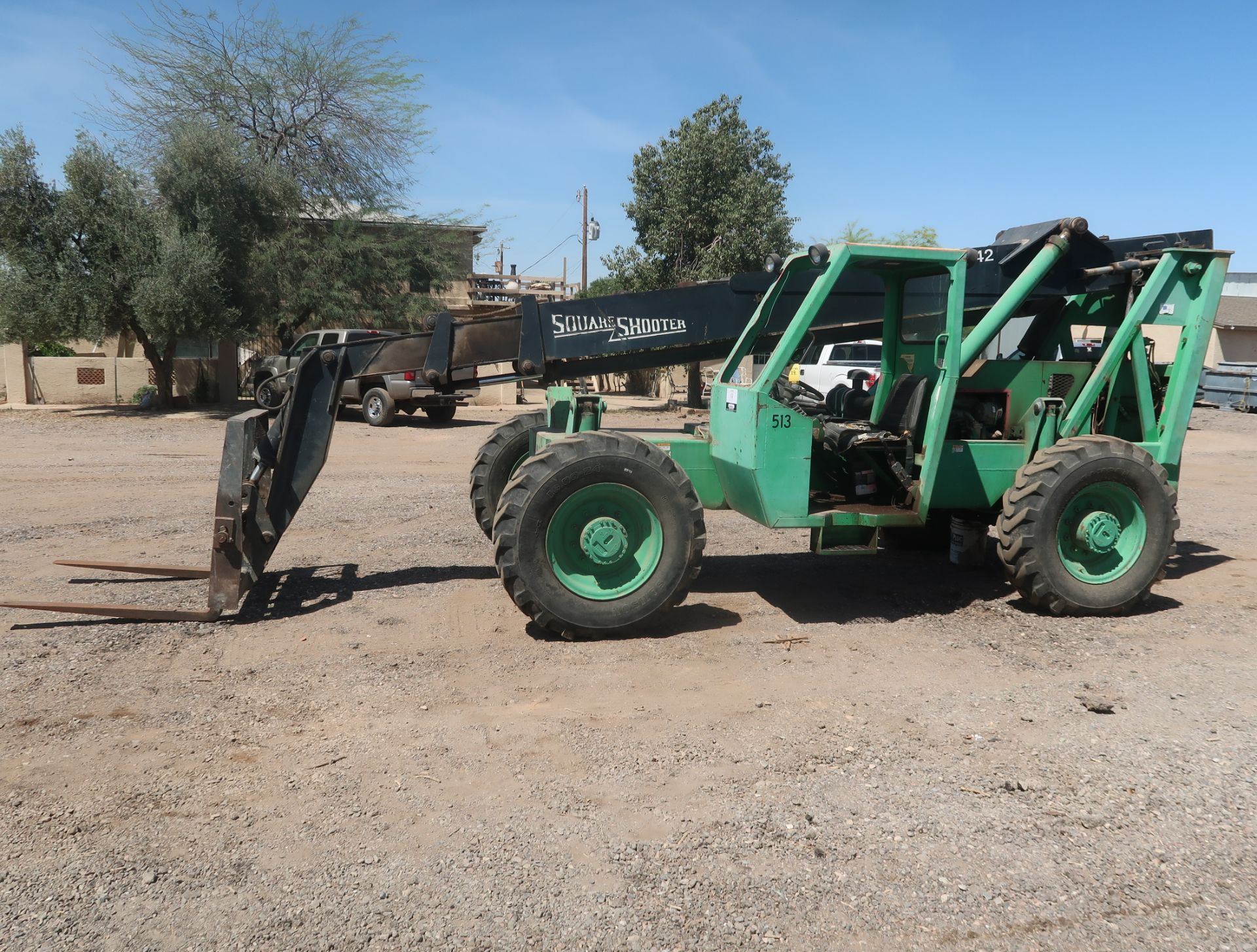 TEREX SQUARE SHOOTER SS842 REACH LIFT, 8000# CAP, 4' FORKS, SN. 96684, HRS. 8189