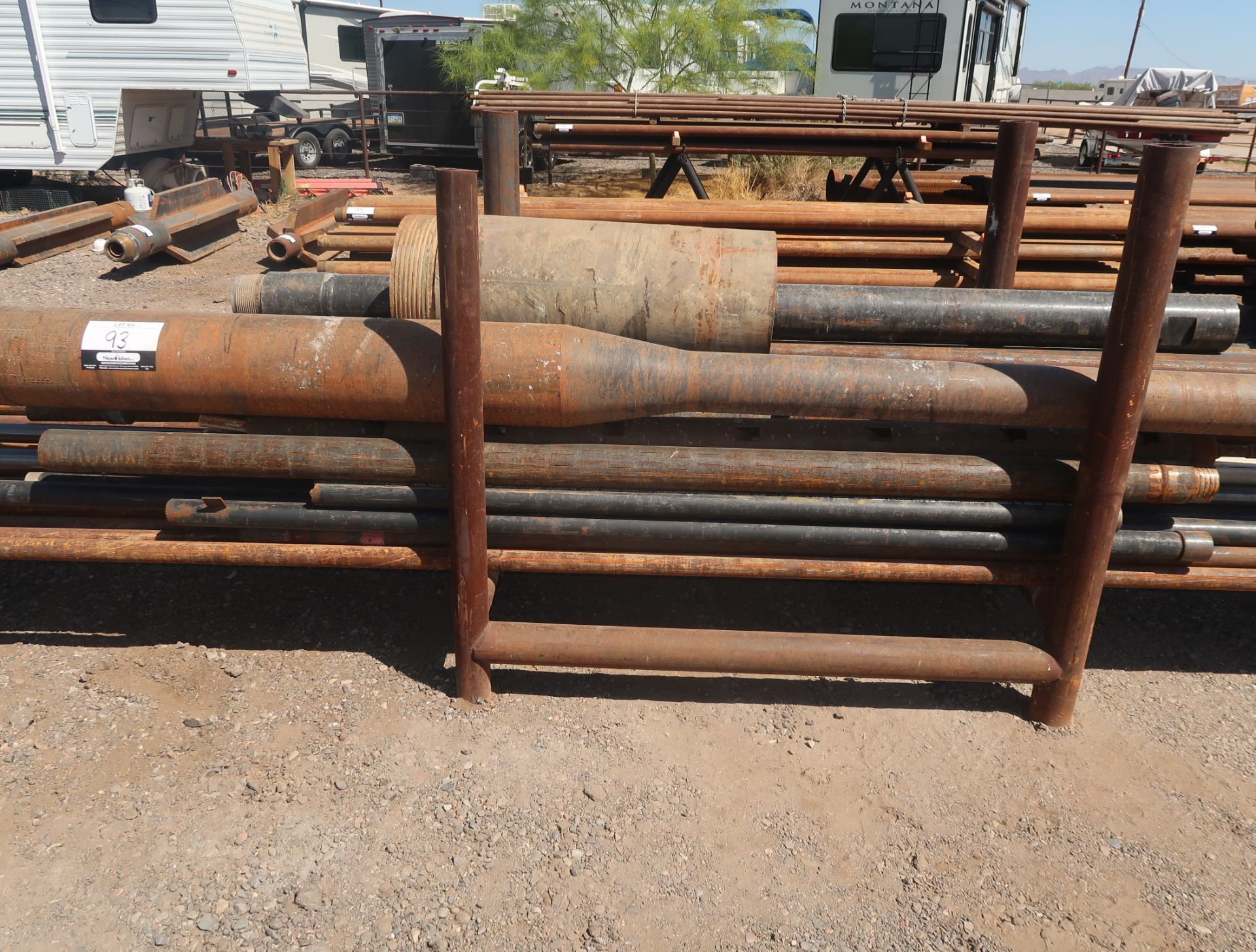 LOT ASST. REVERSE TRANSITION ROD, REVERSE 7" DRILL PIPE W/PIPE RACK (LARGER PIPE)