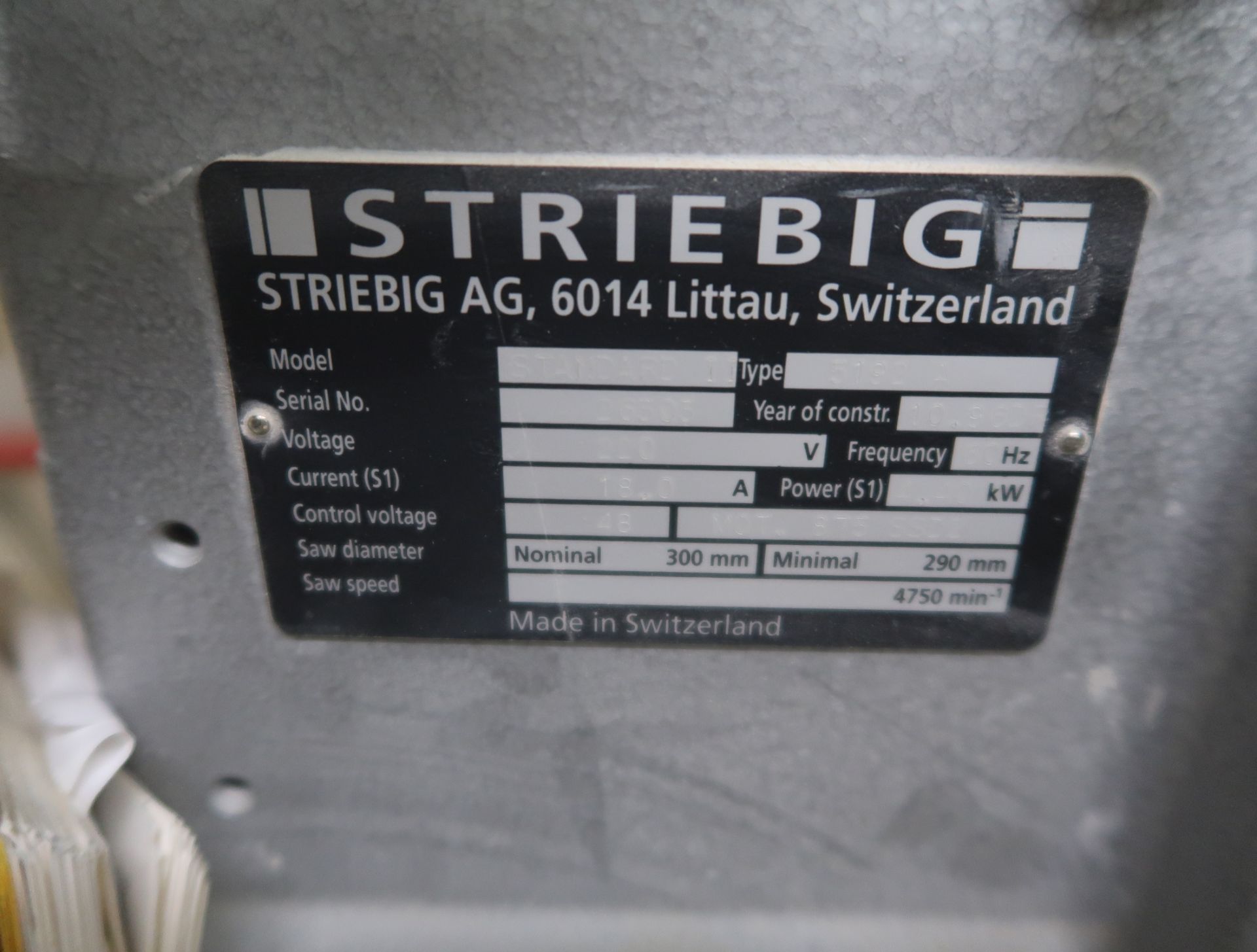 STRIEBIG OPTISAW 2 MDL. STANDARD II, TYPE 5192A VERTICAL PANEL SAW - Image 3 of 4