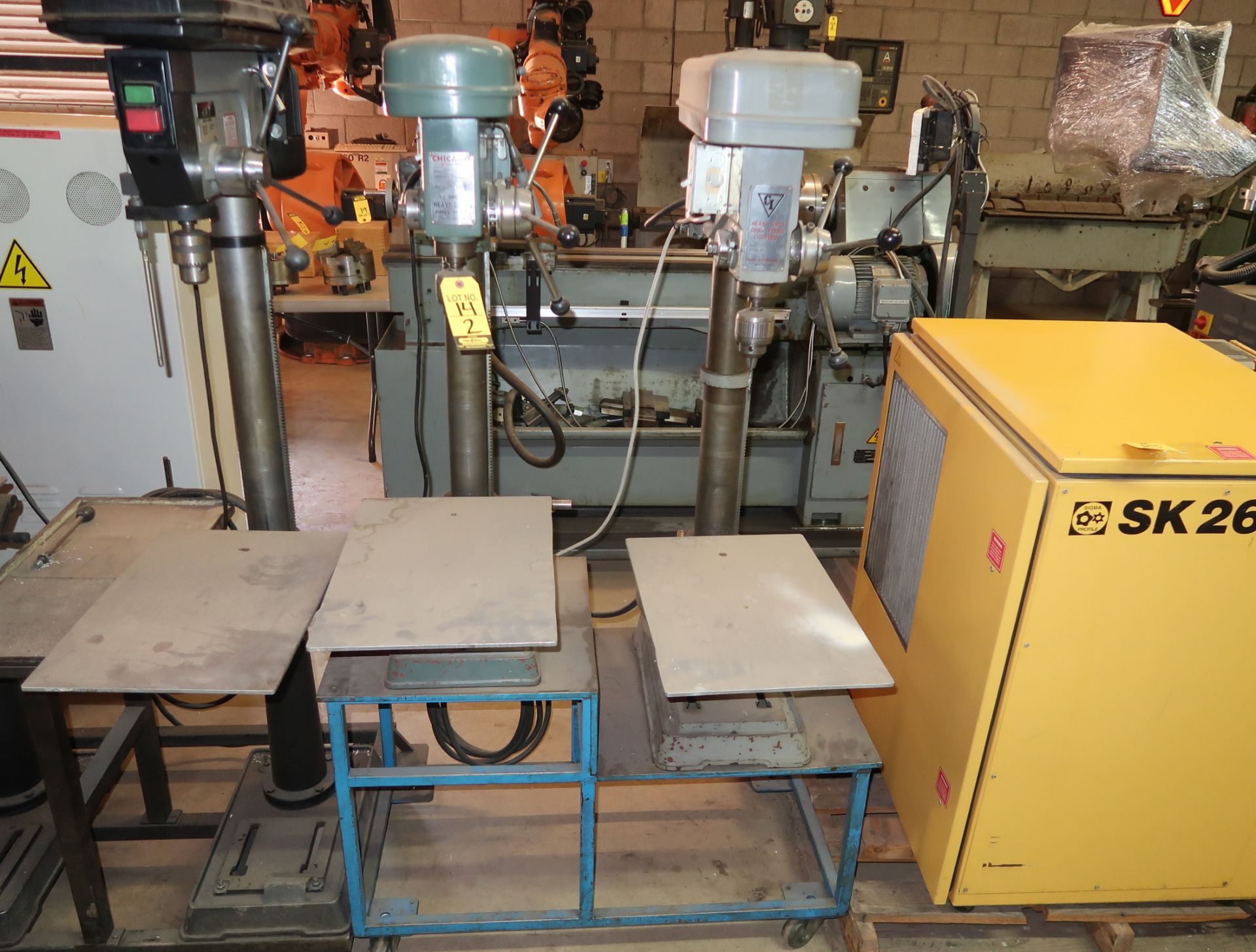 CHICAGO DRILL PRESSES, FLOOR MDL. ON STAND