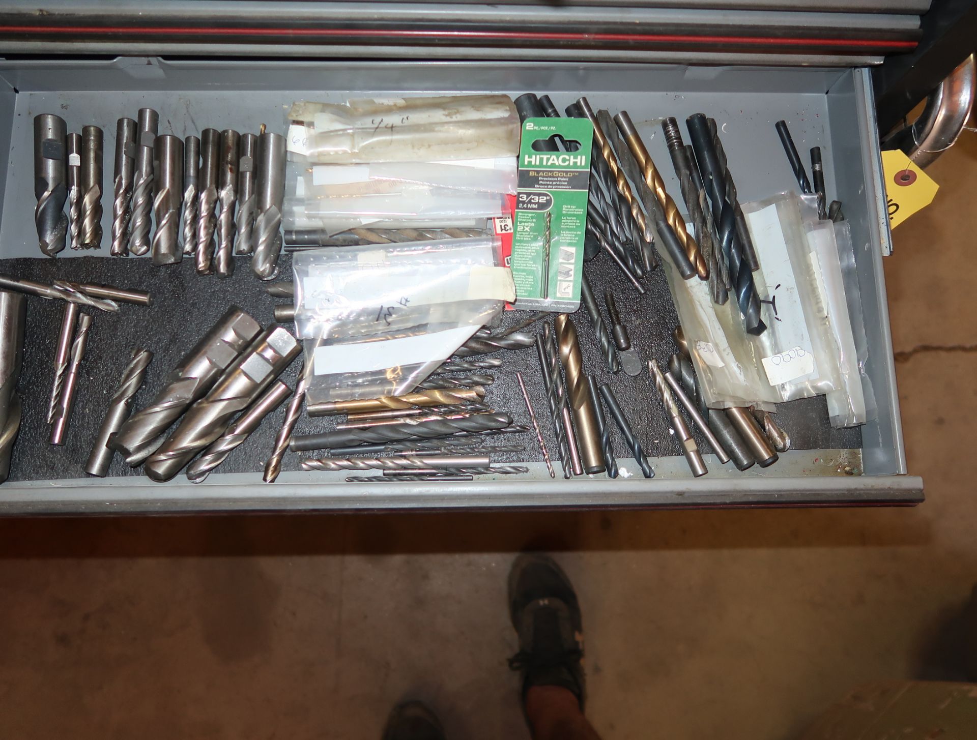 CRAFTSMAN TOOL BOX W/ CASTERS, ASST DRILL BITS, ETC - Image 3 of 5