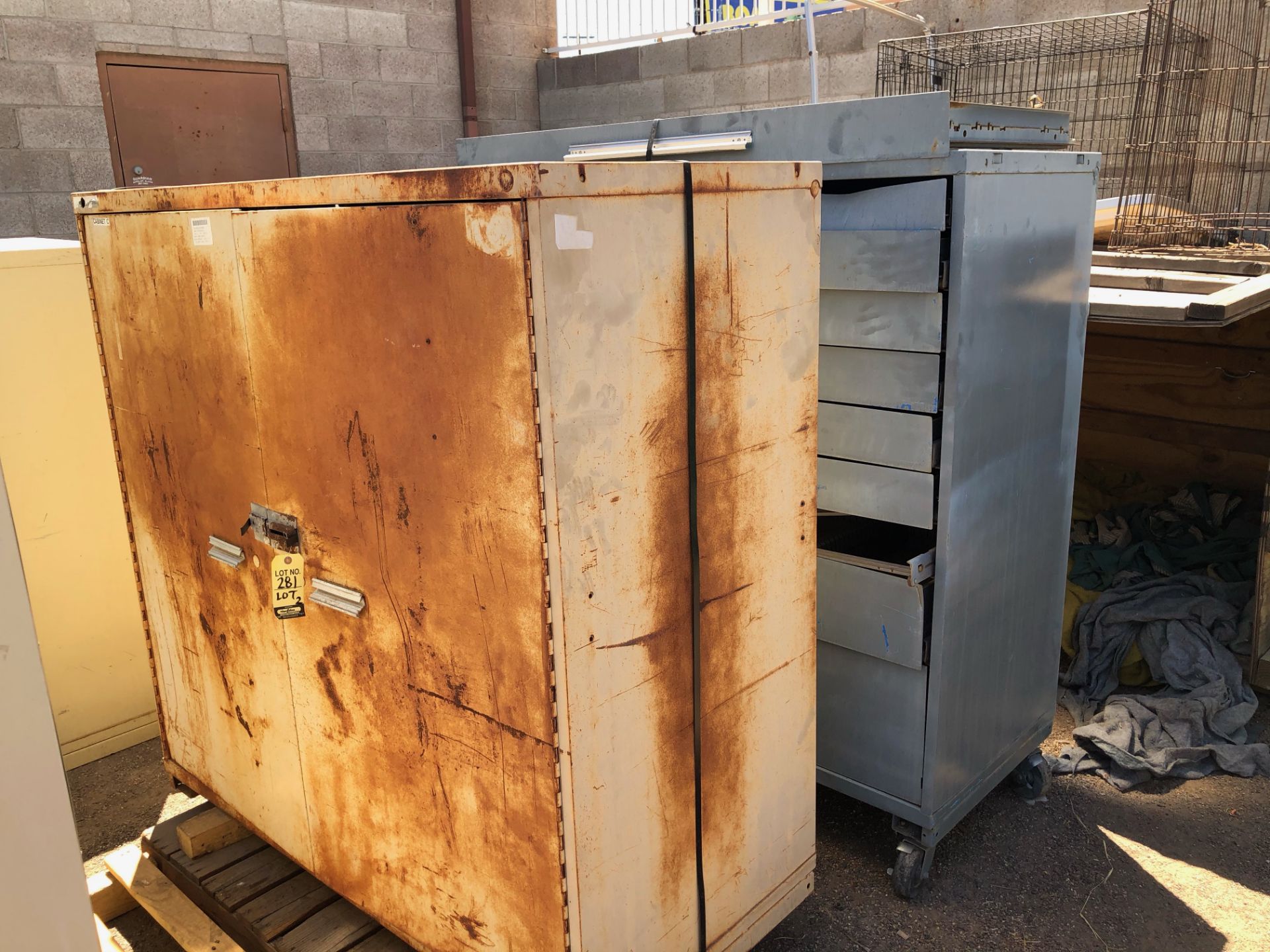 LOT (2) STORAGE CABINETS, (1) W/ CASTERS