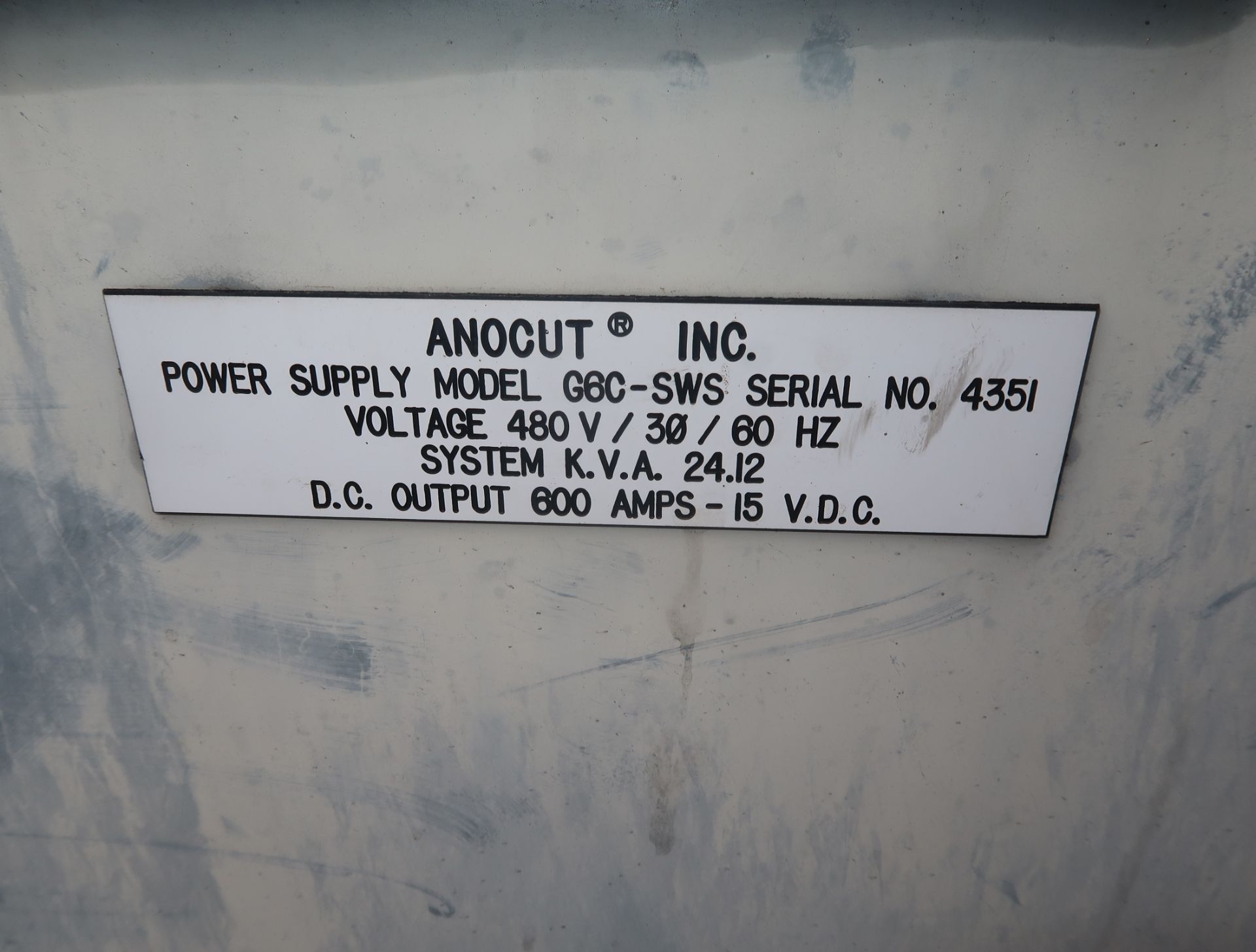 ANOCUT POWER SUPPLY MDL. G6C-SWS W/ ALLEN-BRADLEY PANEL/BOX & MGM 3PHASE TRANSFORMER - Image 5 of 5