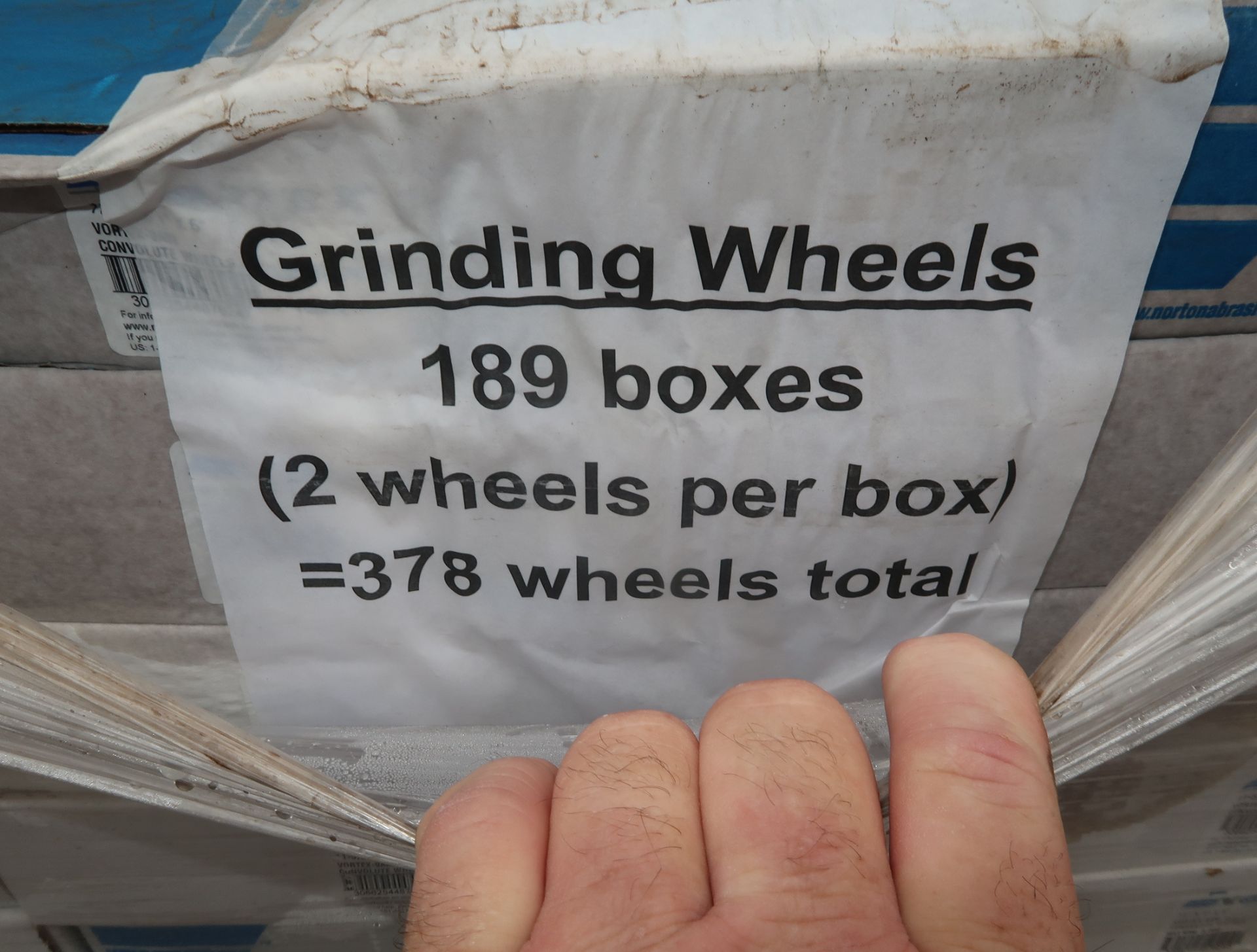 1 PALLET VORTEX GRINDING WHEELS 12"X1"X5" 9AM CONVOLUTE WHEELS 189 BOXES, 378 WHEELS - Image 2 of 3