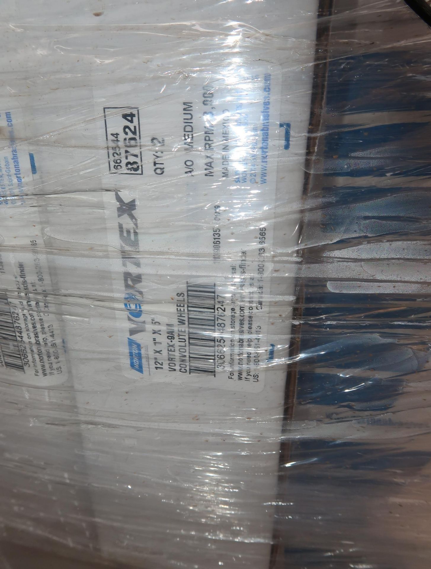 1 PALLET VORTEX GRINDING WHEELS 12"X1"X5" 9AM CONVOLUTE WHEELS 189 BOXES, 378 WHEELS - Image 2 of 2