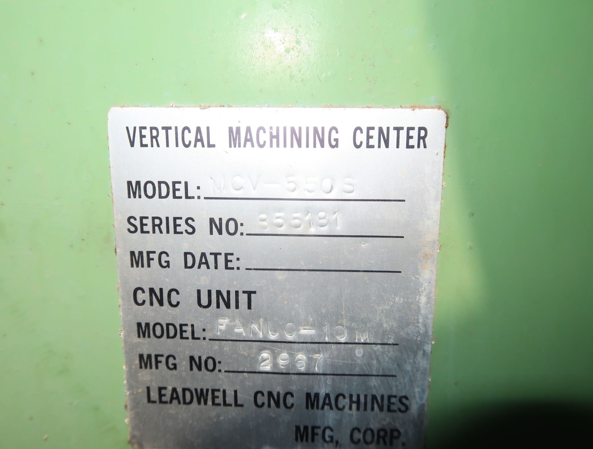 LEADWELL MCV-550S VERTICAL MACHINGING CENTER SN. 355181 - Image 5 of 6