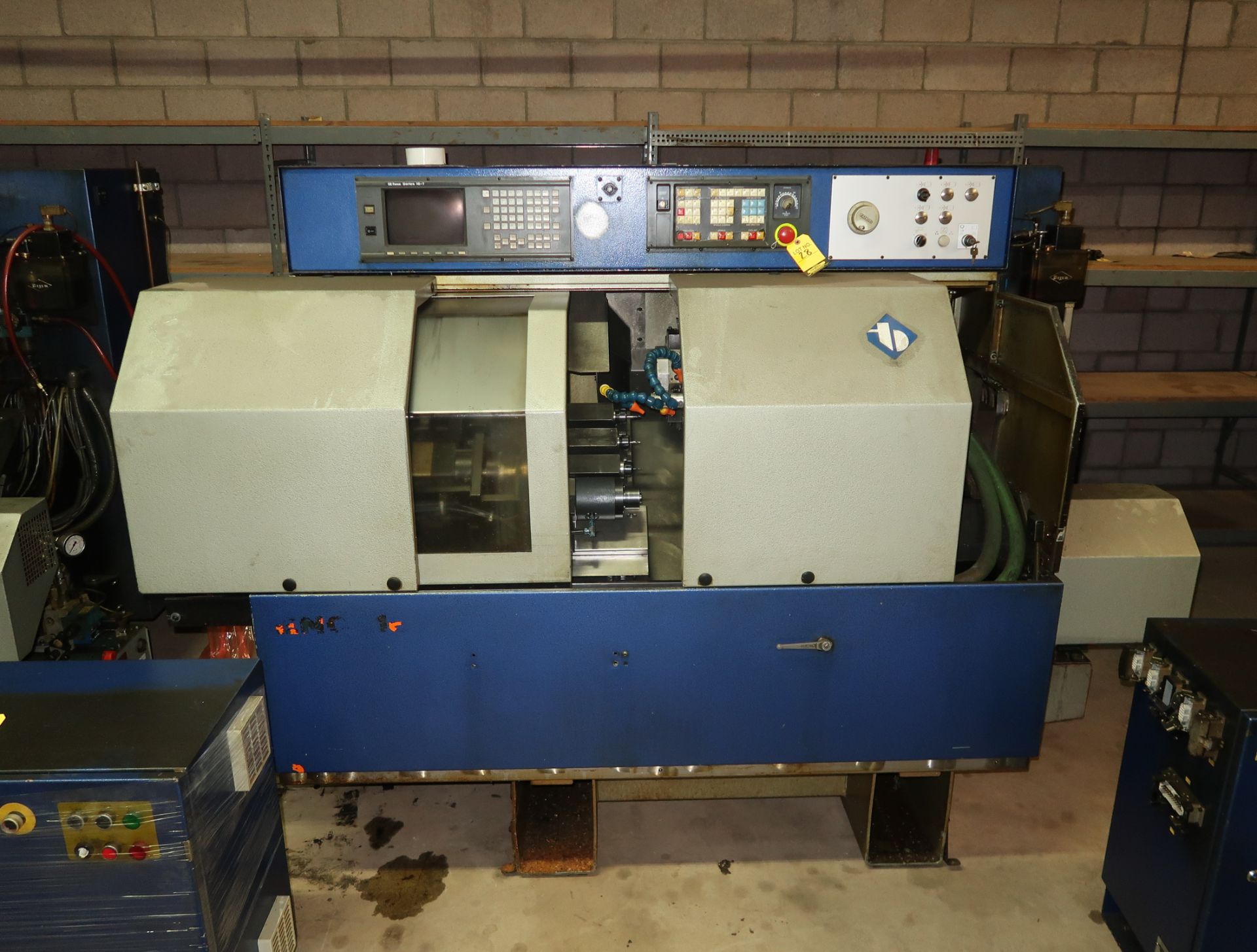 TORNOS ENC 167 CNC SWISS SCREW MACHINE HYD. UNIT, FANUC 16-T CONTROL, ROBOBAR SSF BAR FEED, (3)