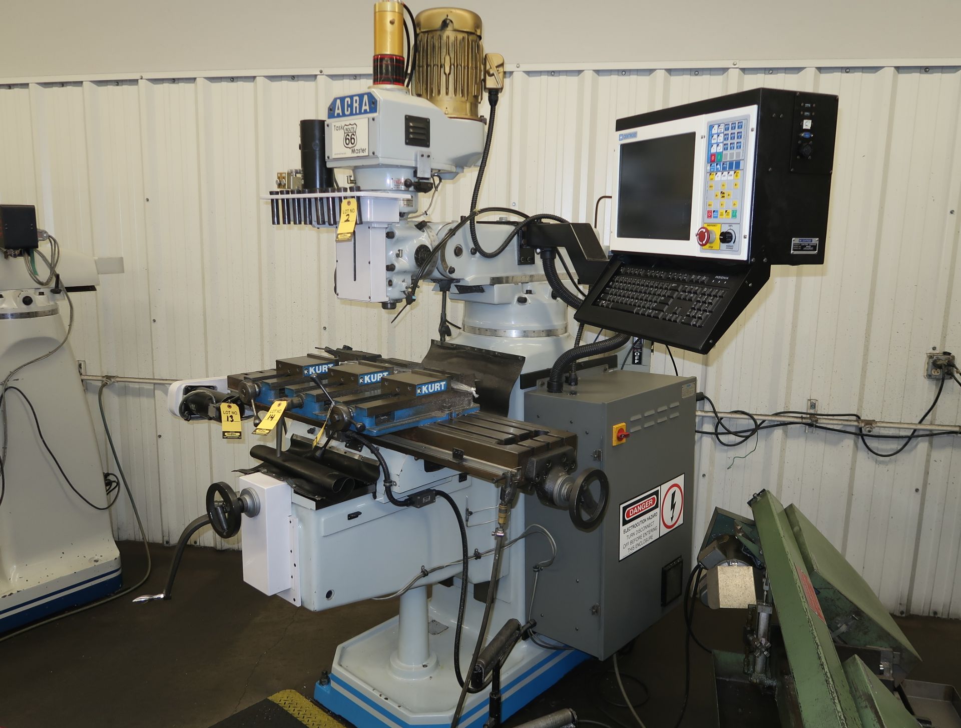 ACRA MDL. AM-3VAO CNC MILL, 10" X 54" TABLE, 3-AXIS CENTROID RETROFIT, FOGBUSTER, SN. 50639 - Image 4 of 5