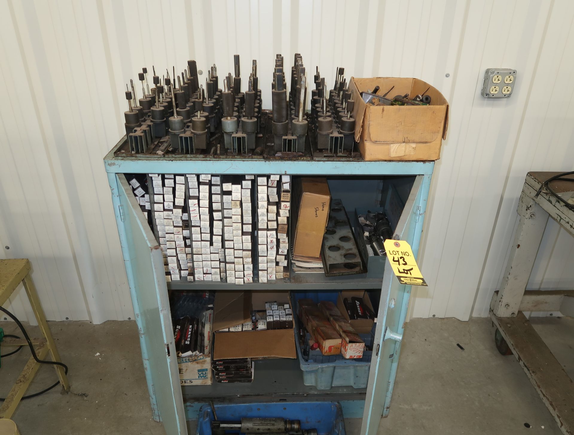 LOT CABINET, HONES, MANDRELS, TOOLING, ETC.