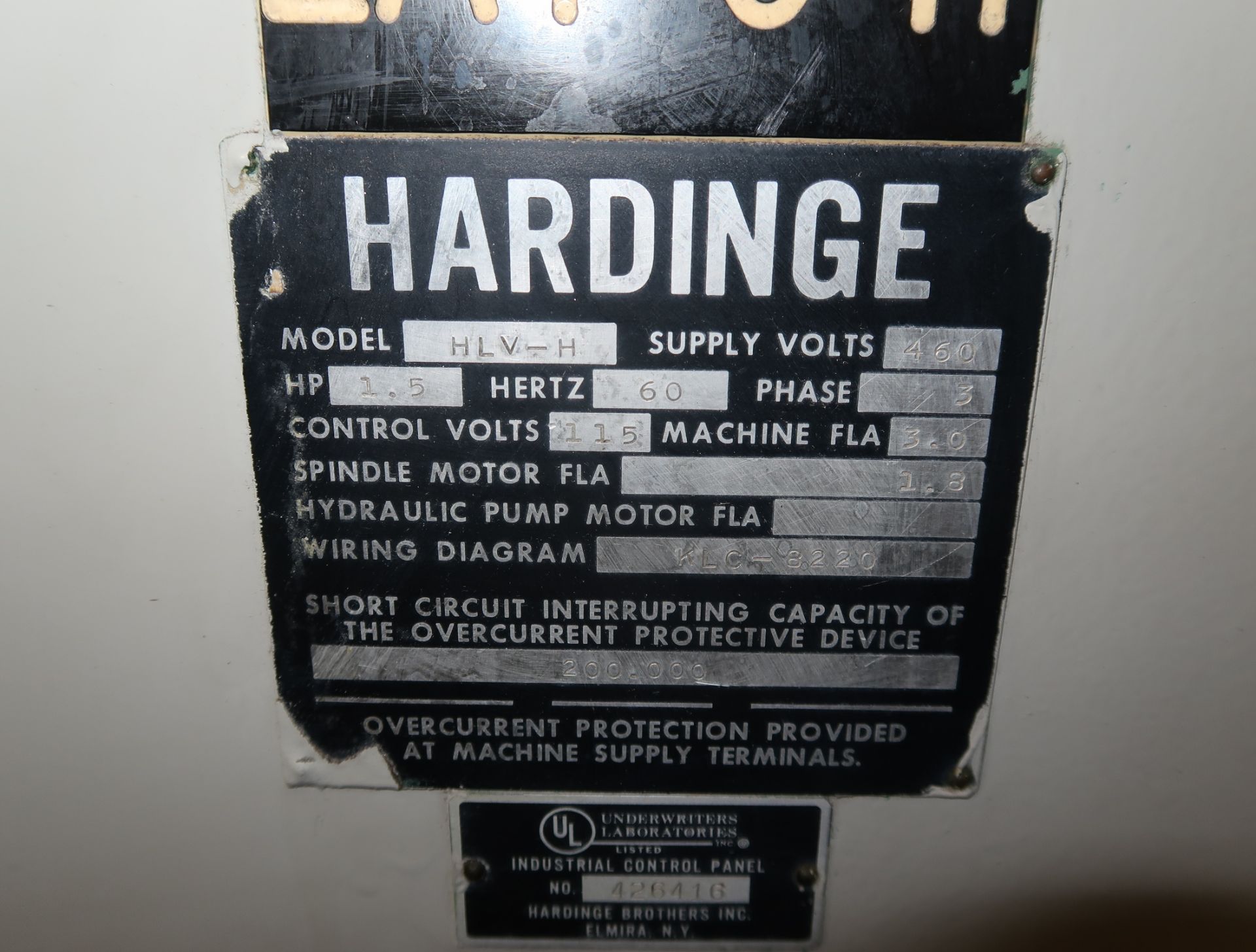 HARDINGE HLV-H TOOL ROOM LATHE, SN. 6765P - Image 3 of 3