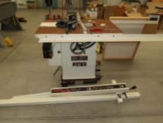 JET MDL. 708661 TABLE SAW, 27" x 74" LEFT TILTING ARBOR SAW, (NEVER USED), SN. 5029479