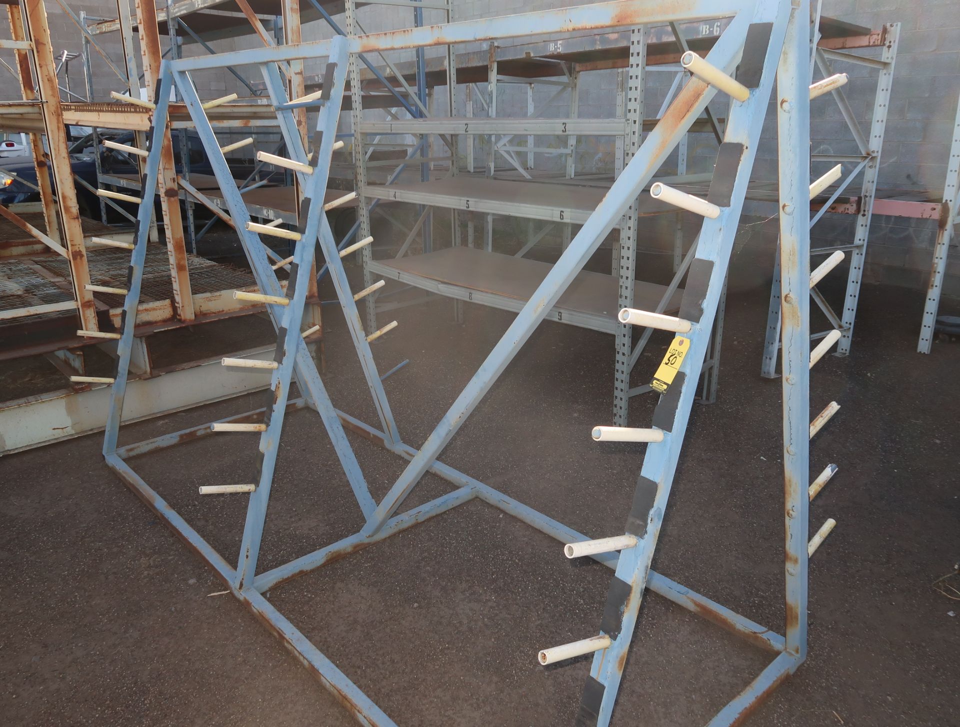 A-FRAME MATERIAL RACK, 10' X 6' DOUBLE SIDED