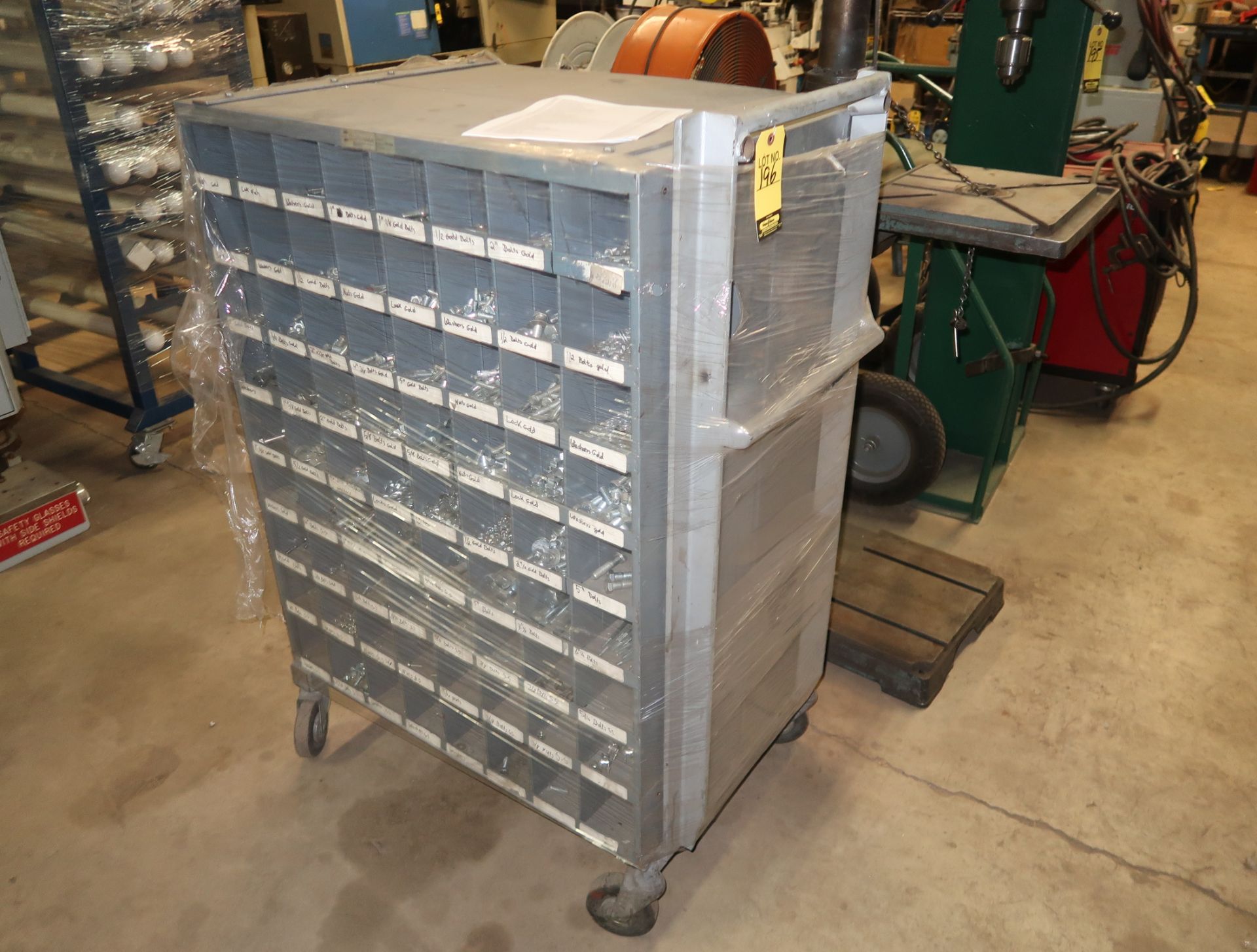 DOUBLE SIDED NUT & BOLT CART, HEAVY DUTY ON CASTERS