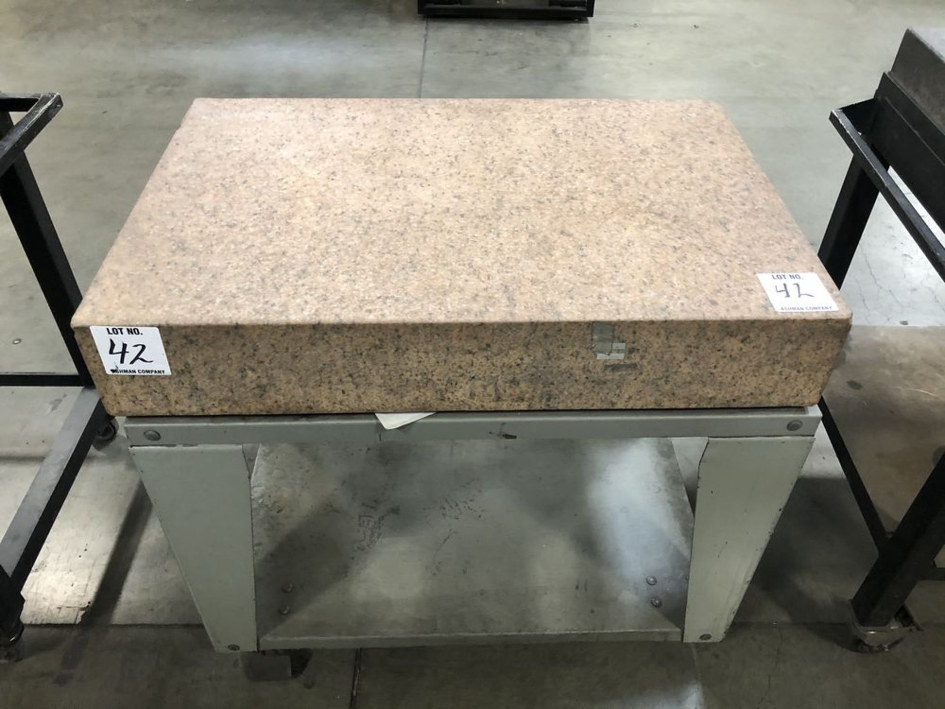 (1) STARRETT 24”x36” PINK GRANITE SURFACE PLATE WITH STAND