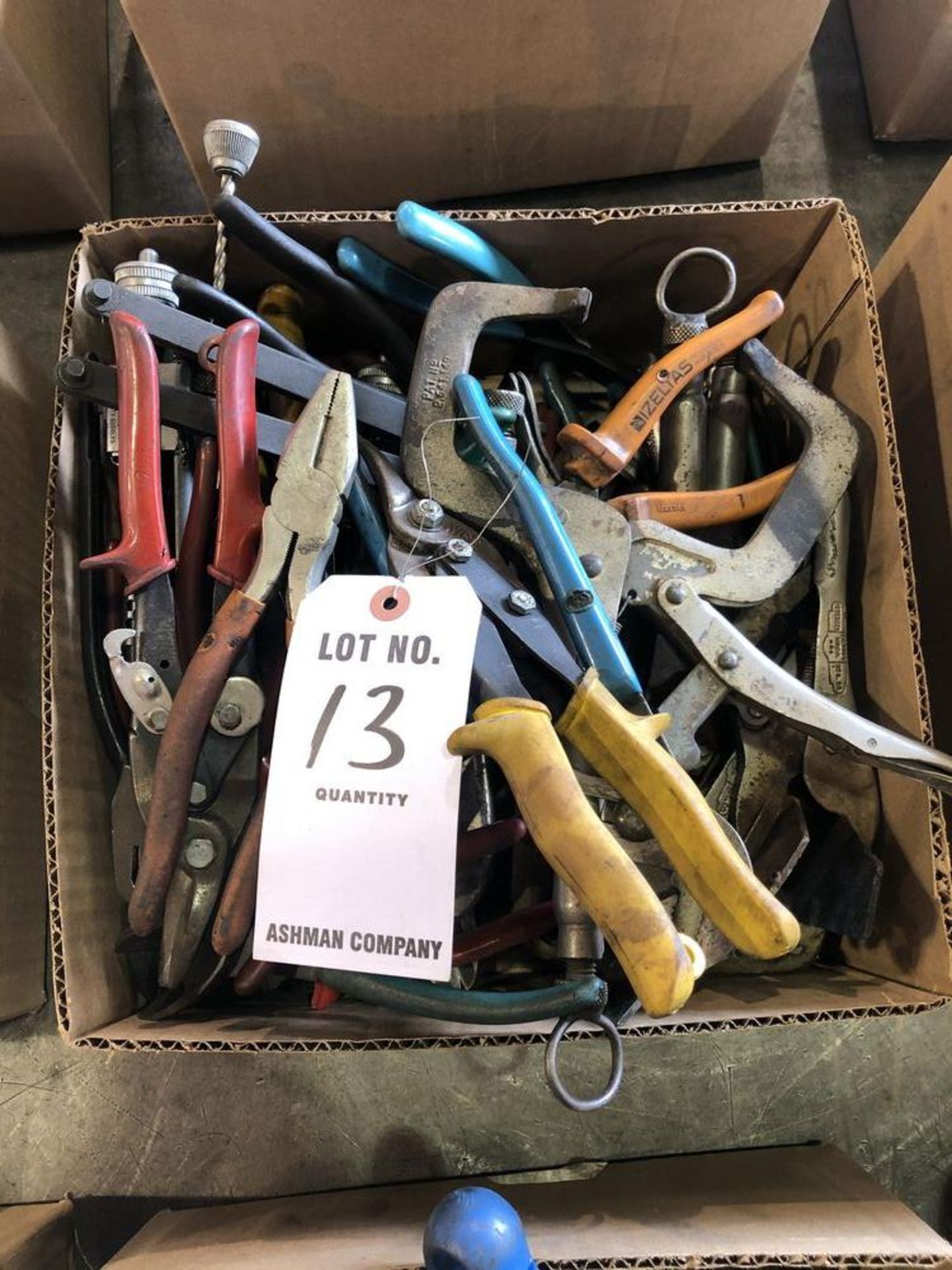 (LOT) MISC SHEARS, PLIERS, WIRE CUTTERS, VISE GRIP GLAMPS