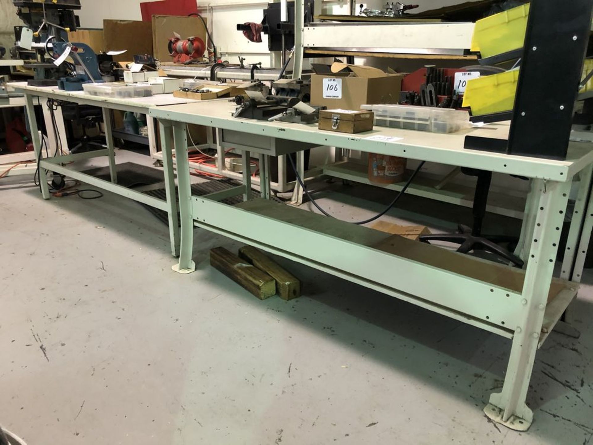 (3) SHOP TABLES AND TABLE VISE