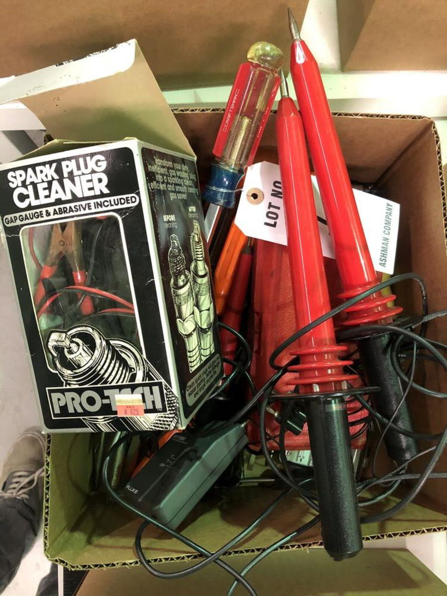(LOT) MISC SCREW DRIVERS, SPARK PLUG CLEANER, SOLDERING IRONS