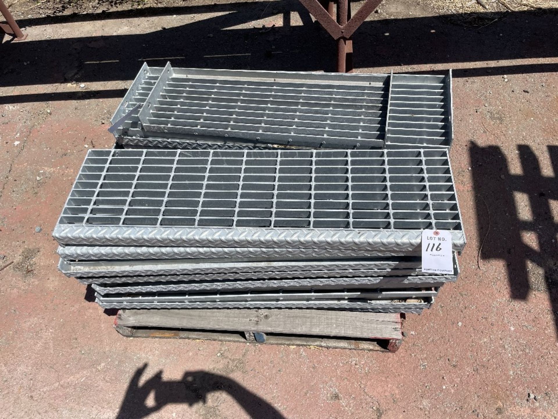 LOT OF PALLET OF 12x36” GALVANIZED STAIR TREADS