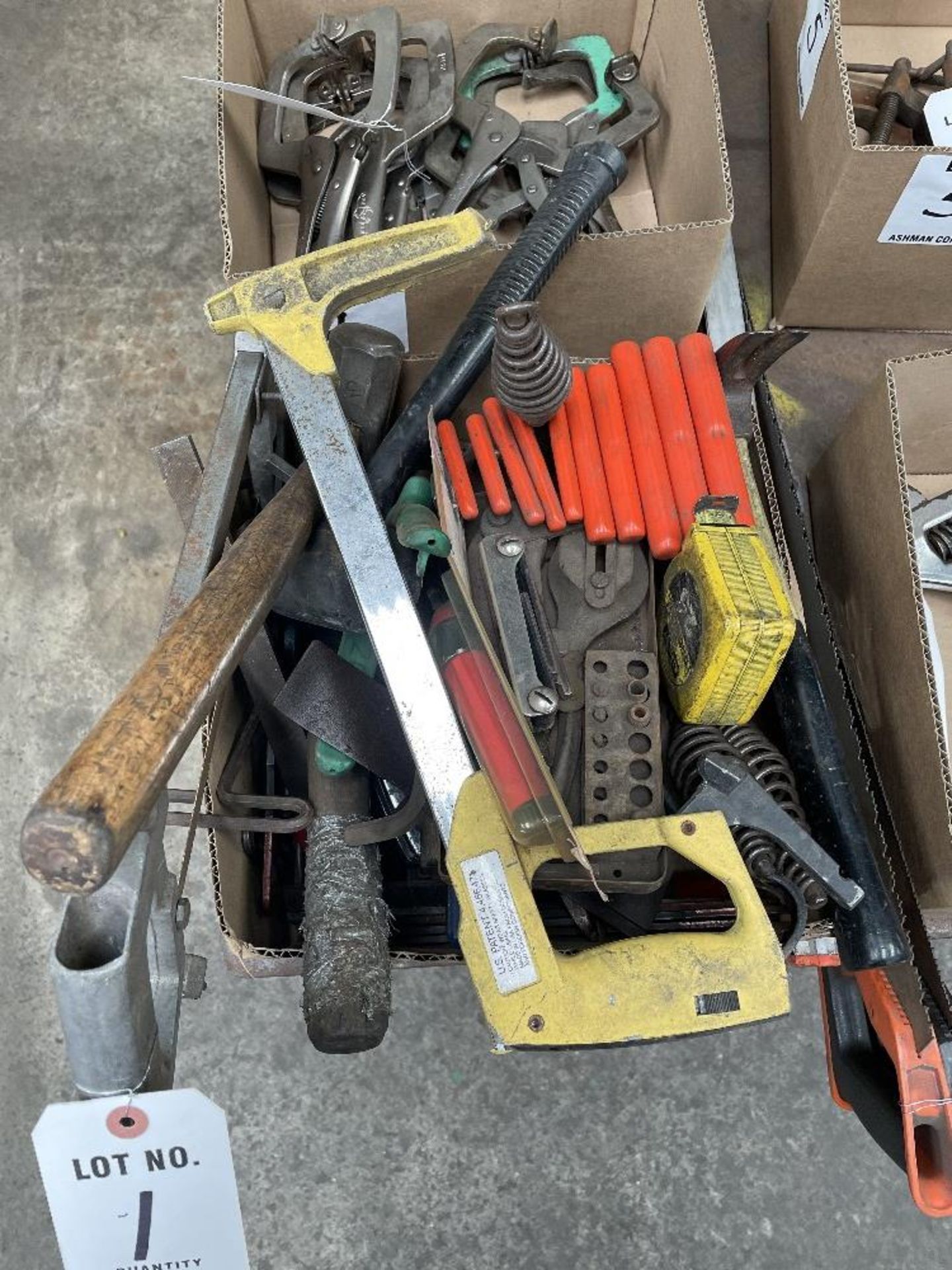 (LOT) MISC HAND TOOLS- SAWS, HAMMERS, FILES, T ALLEN WRENCHES, MEASURING TAPE, SCREW DRIVERS