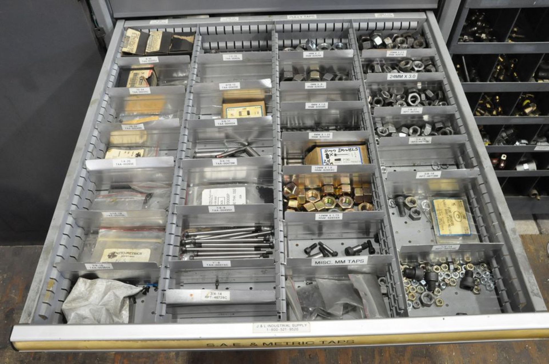 Lot-(1) Lista 15-Drawer Tooling Cabinet with Ejector Pin Tooling and - Image 9 of 16